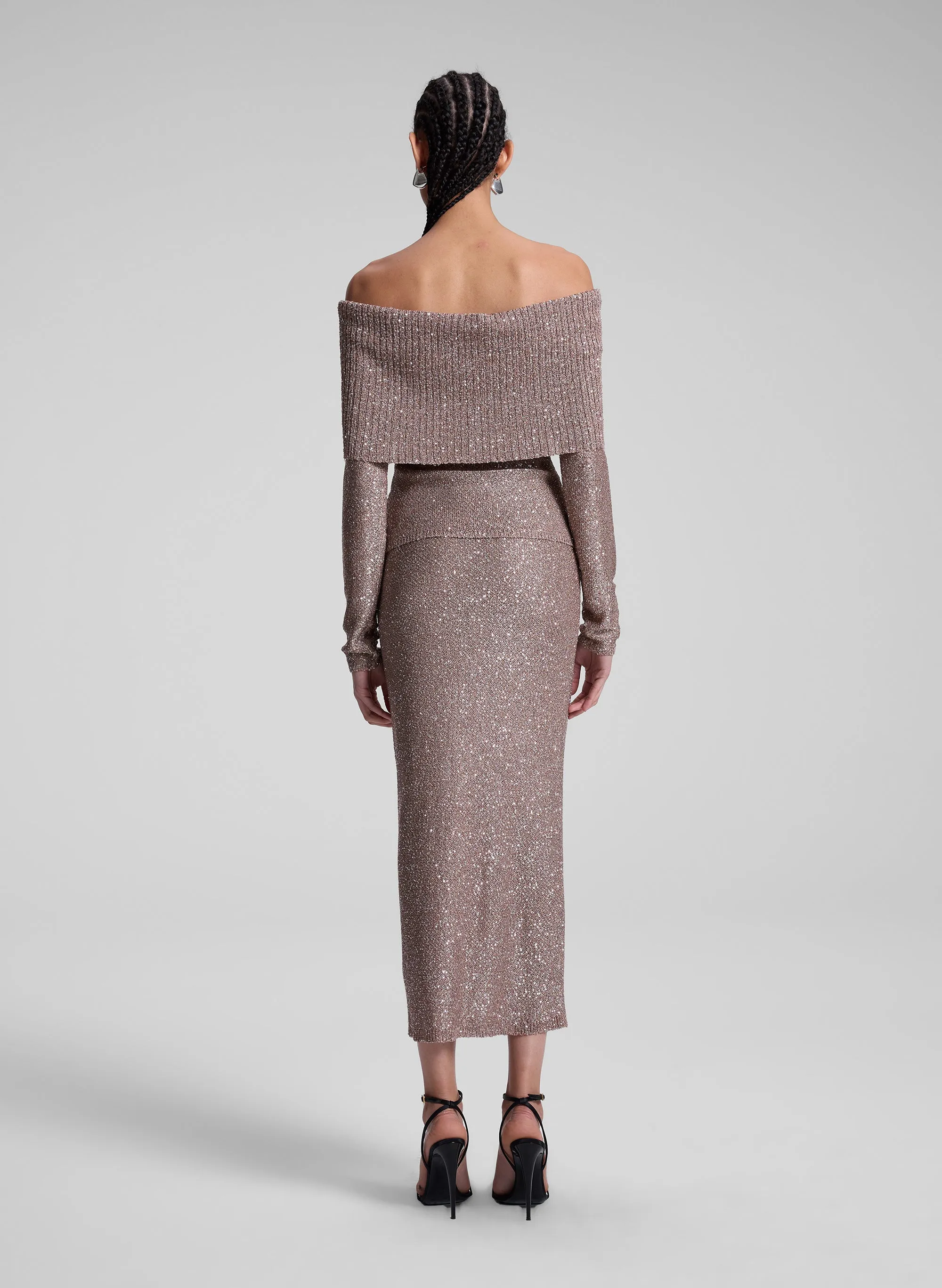 Dana Metallic Knit Midi Skirt sold by A.L.C. product image thumbnail 5