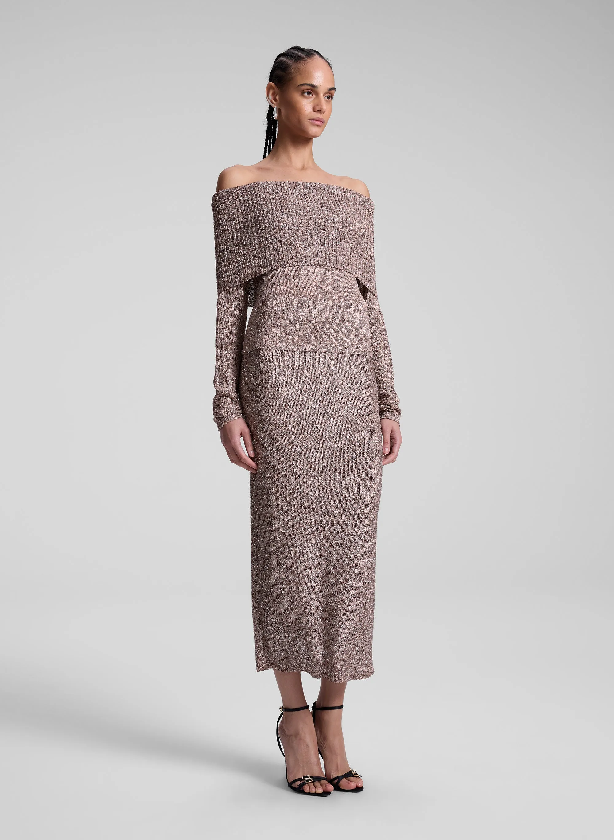 Dana Metallic Knit Midi Skirt sold by A.L.C. product image thumbnail 3