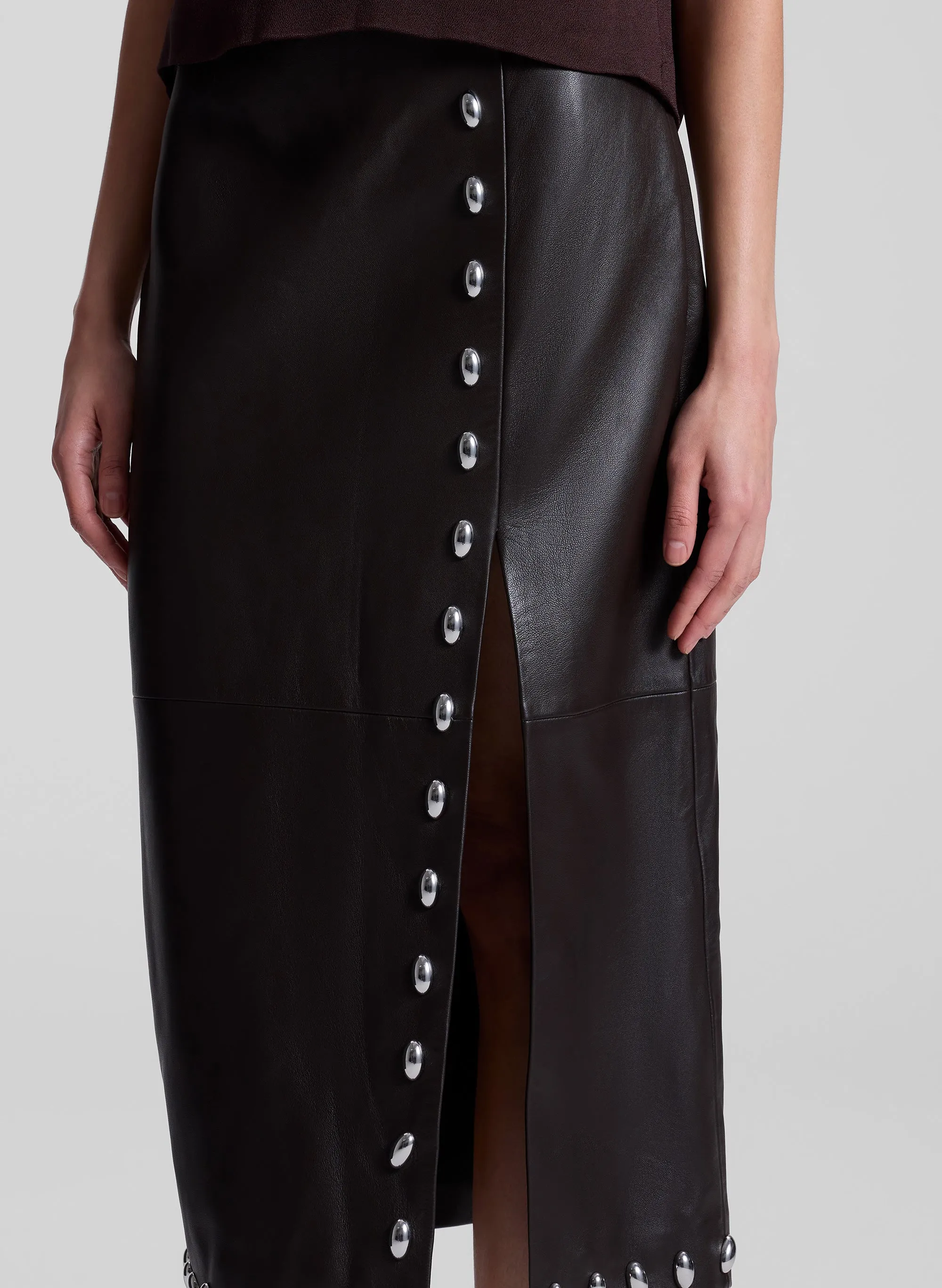 Naomi Studded Leather Midi Skirt sold by A.L.C. product image thumbnail 2