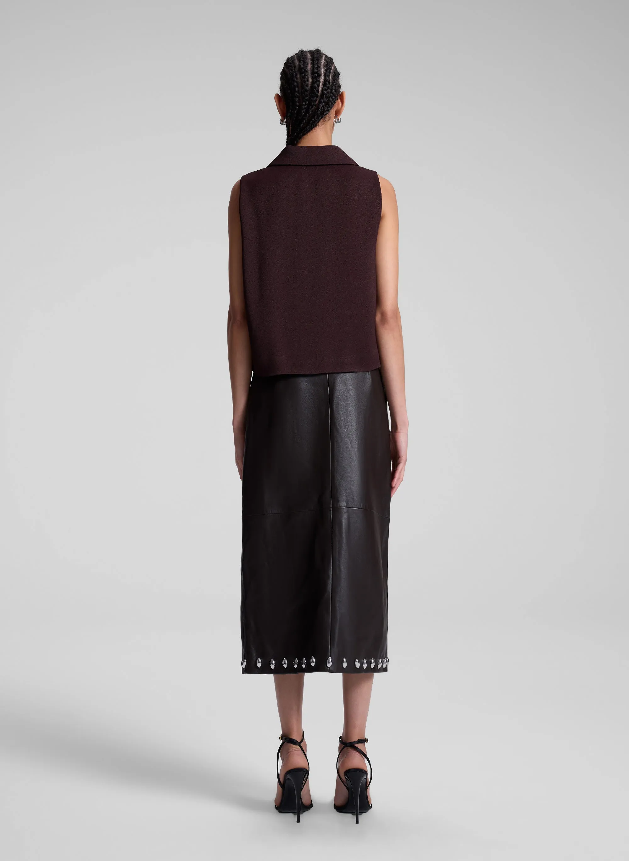 Naomi Studded Leather Midi Skirt sold by A.L.C. product image thumbnail 5