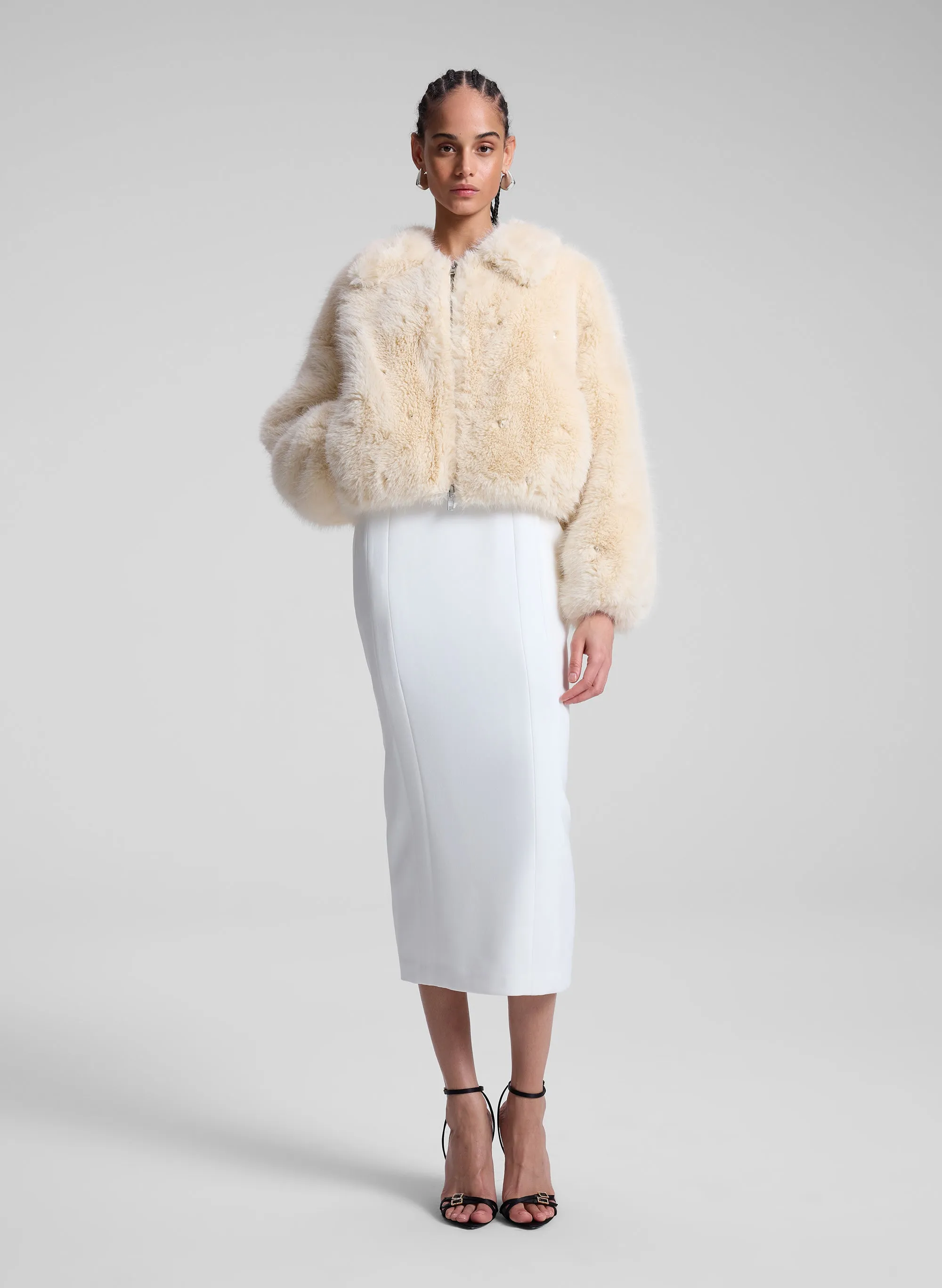 Esme Embellished Faux Fur Jacket sold by A.L.C.