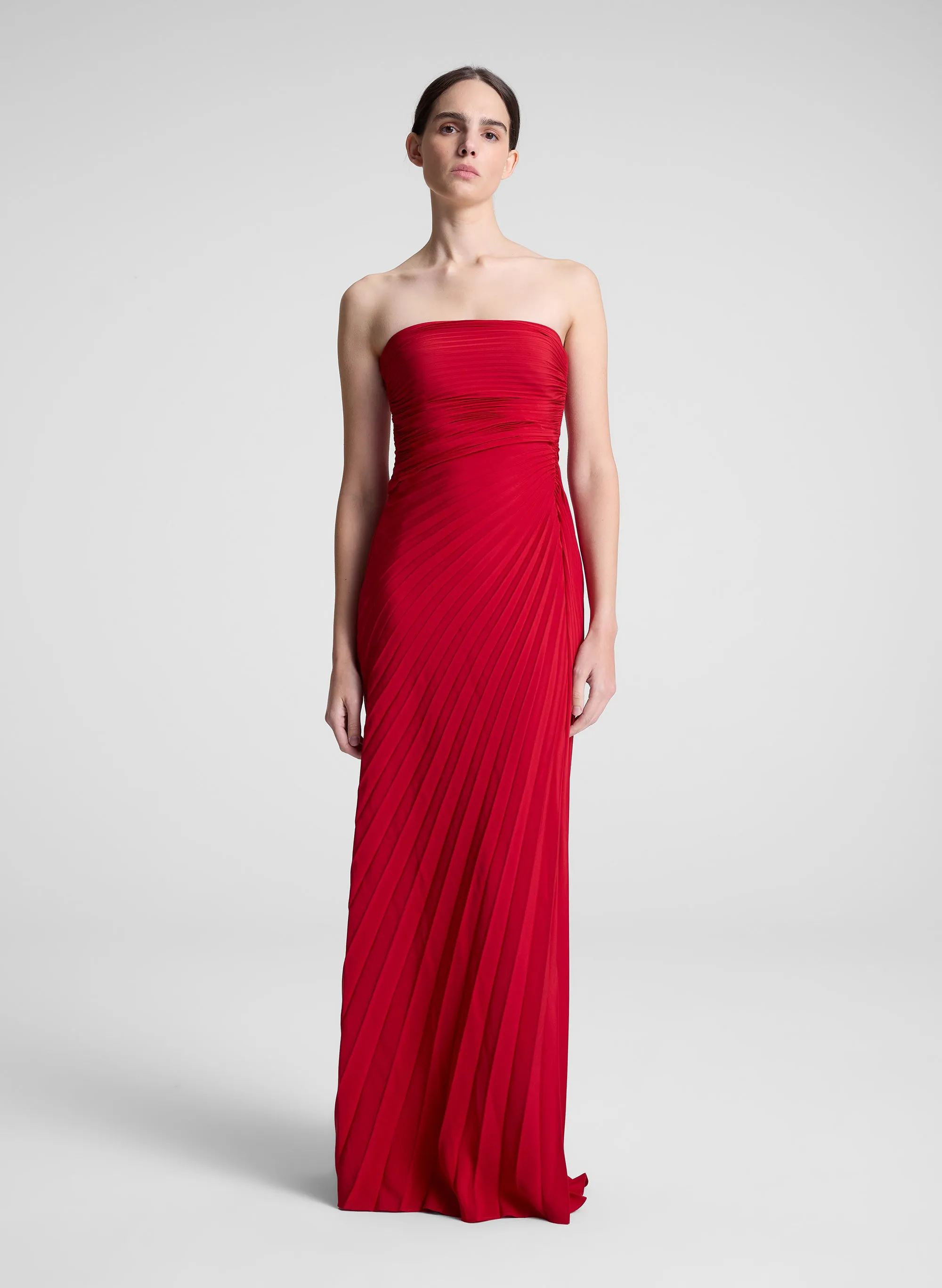 Bianca Strapless Pleated Maxi Dress sold by A.L.C.