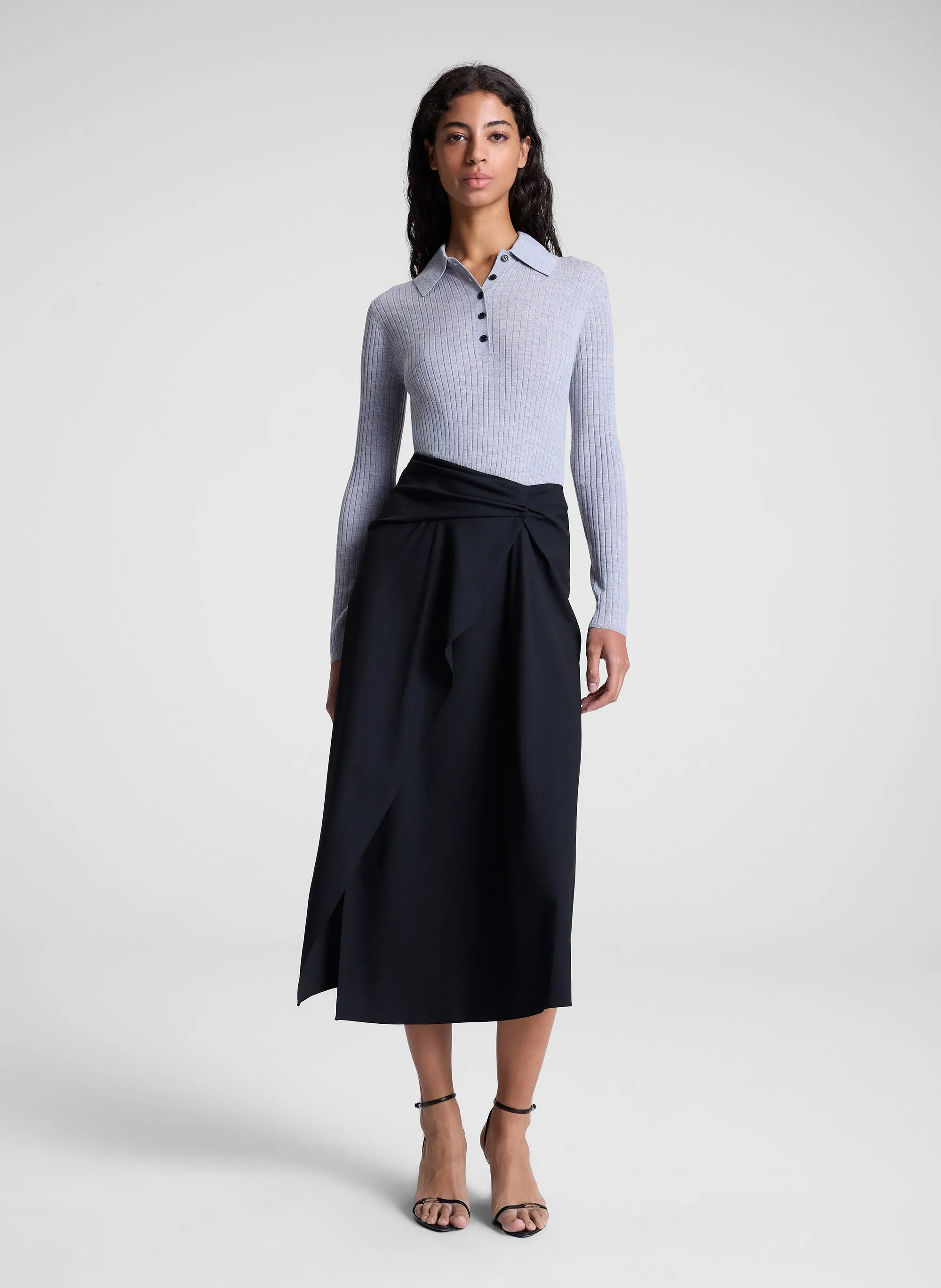 Clara Wool Midi Skirt sold by A.L.C.