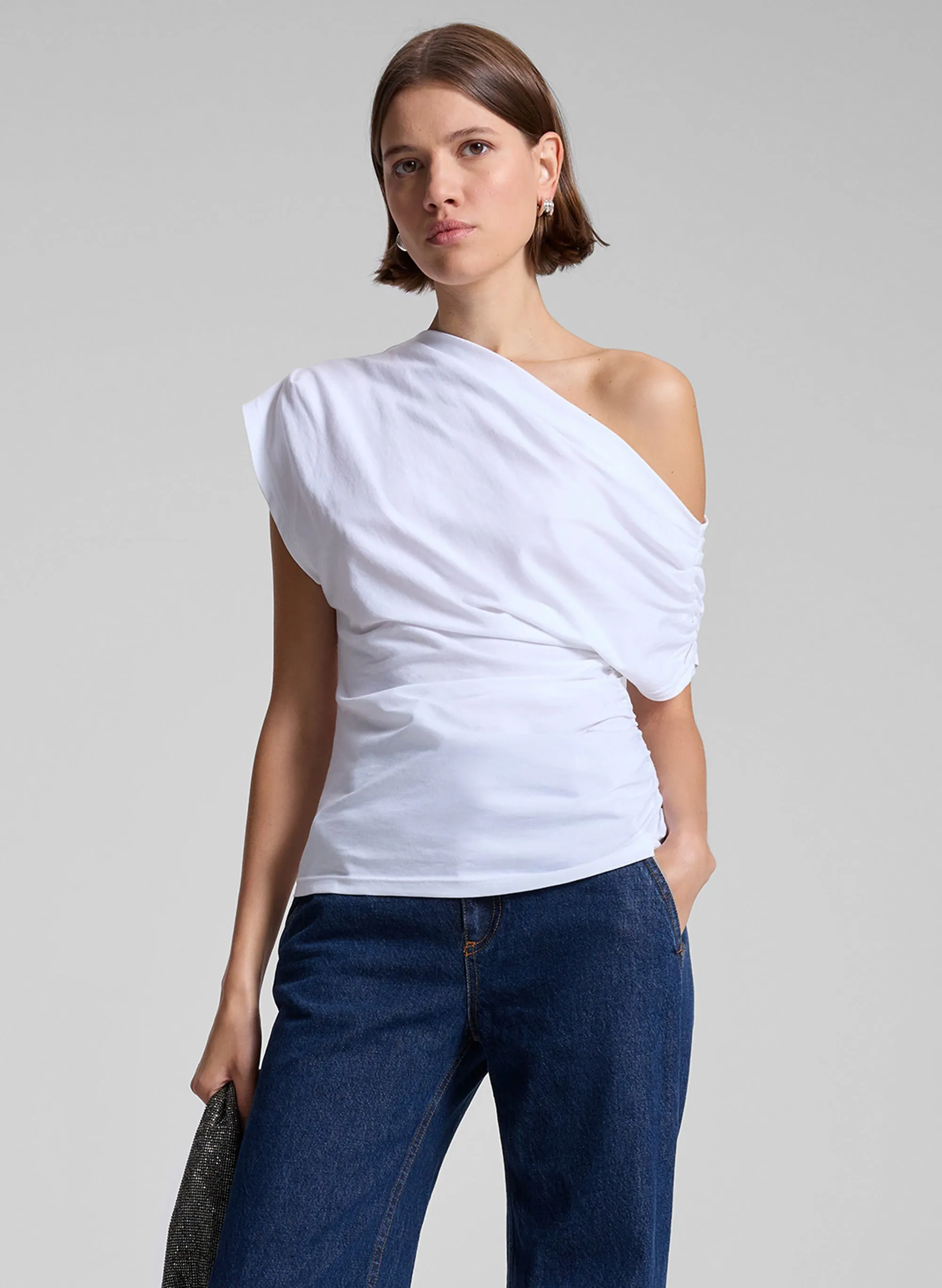 Alice Cotton One Shoulder Tee sold by A.L.C.