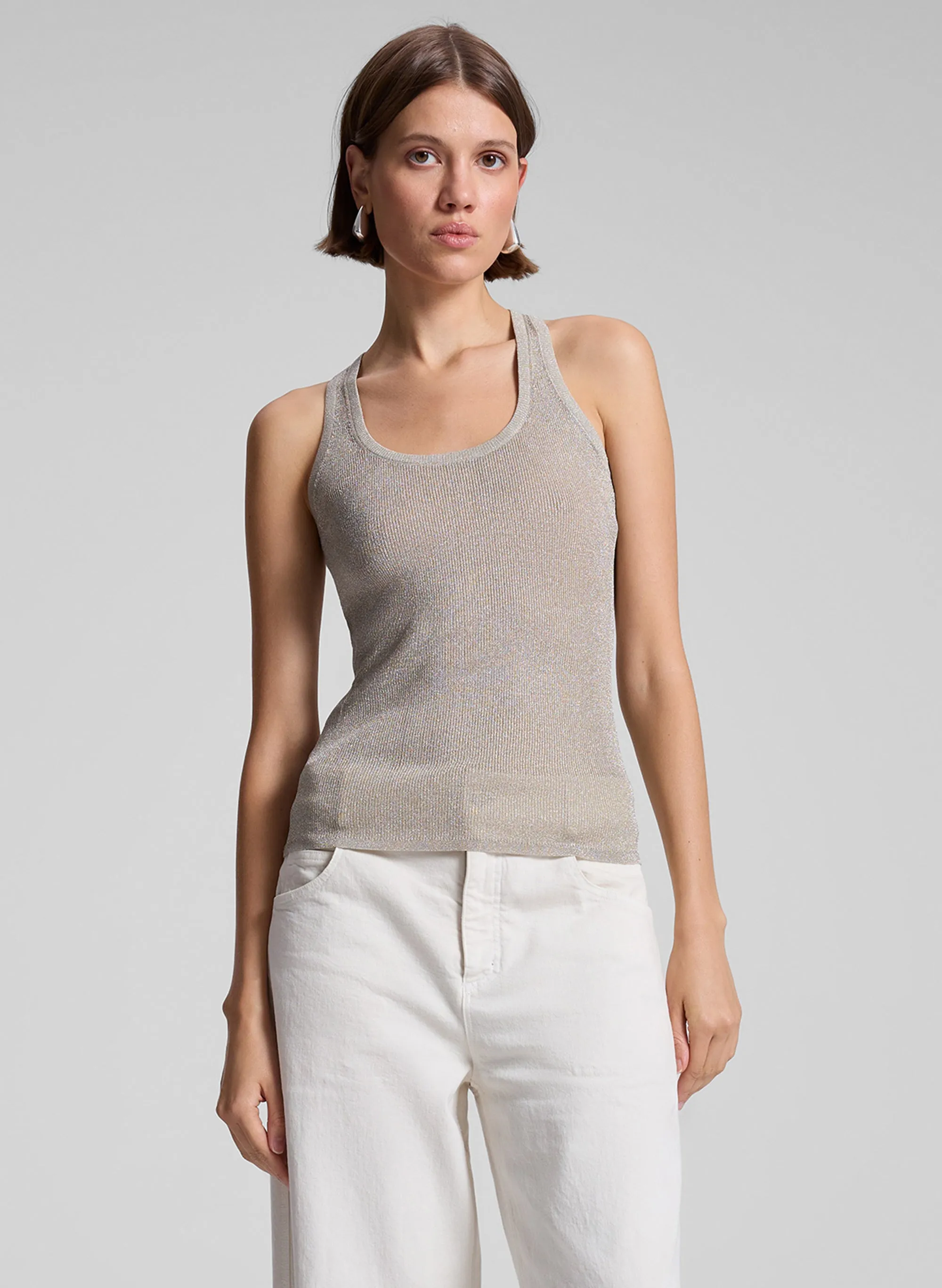 Iris Fine Lurex Tank sold by A.L.C.