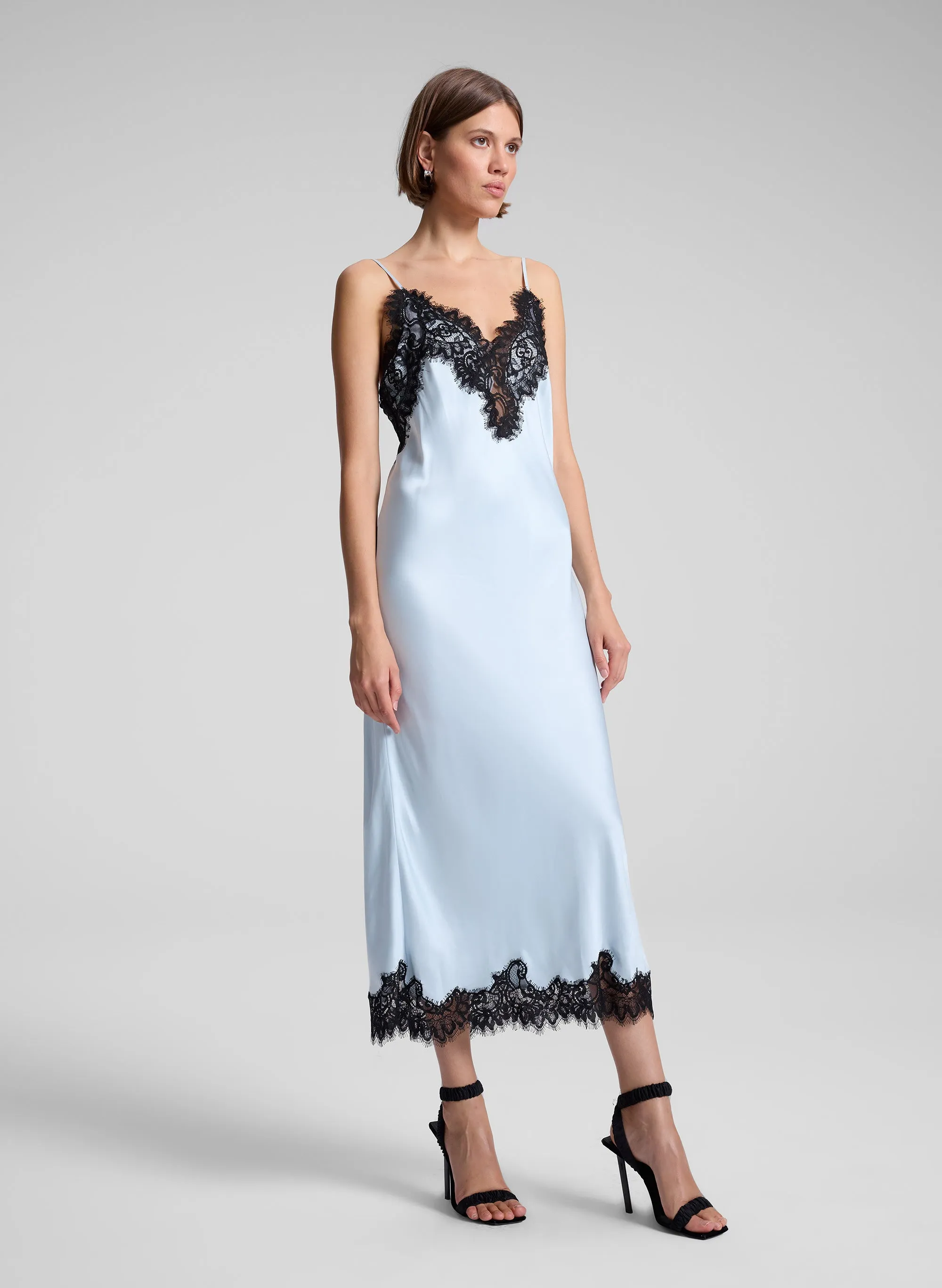 Lennon Satin and Lace Midi Dress sold by A.L.C. product image thumbnail 3