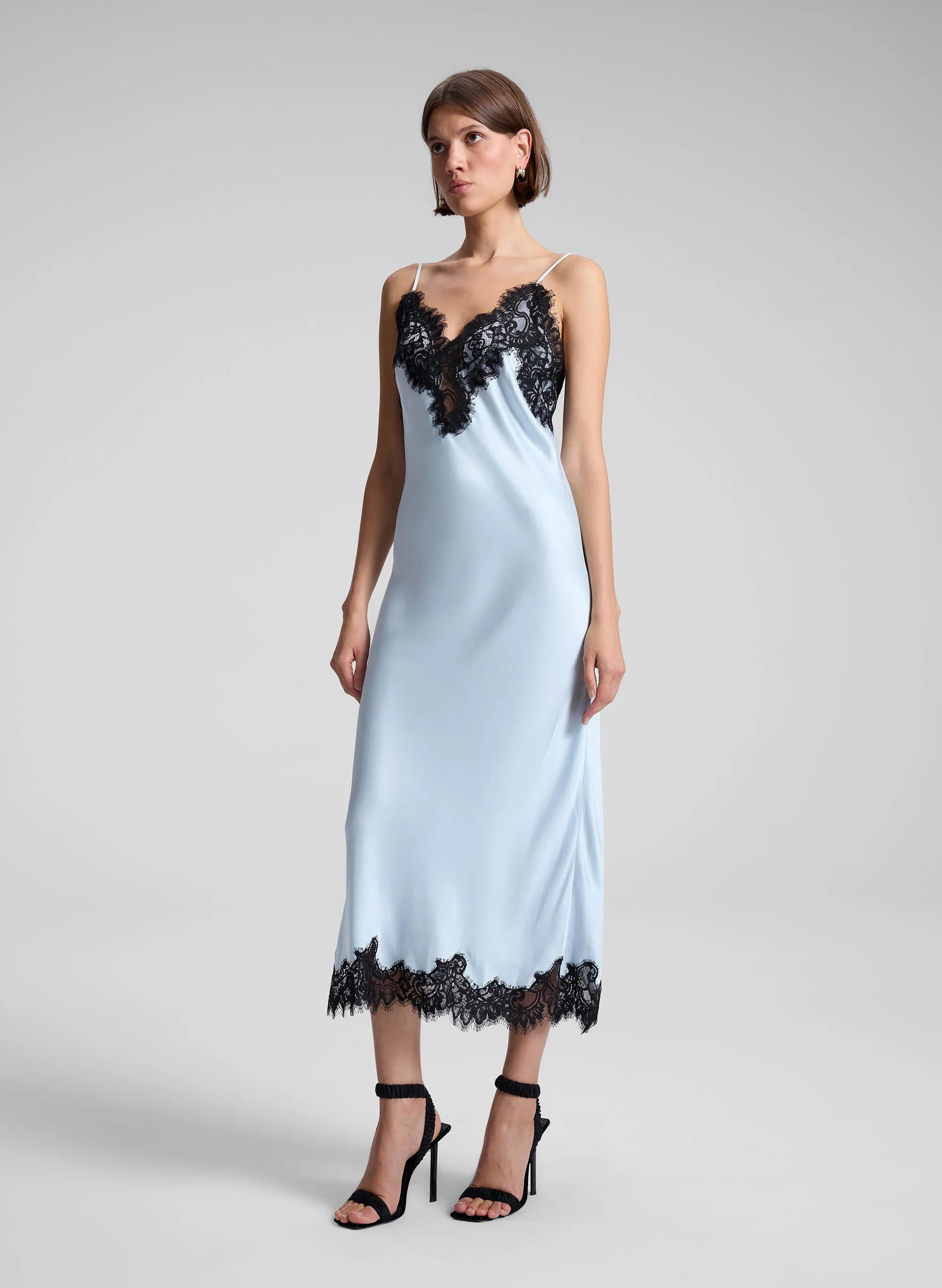 Lennon Satin and Lace Midi Dress sold by A.L.C. product image thumbnail 4