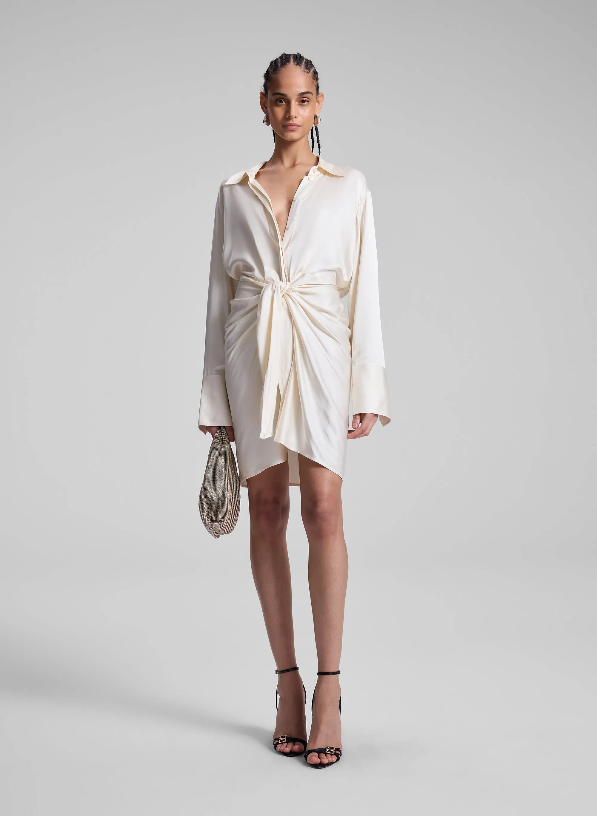 Mia Satin Mini Shirtdress sold by A.L.C.