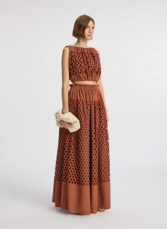 Flora Eyelet Maxi Skirt sold by A.L.C.