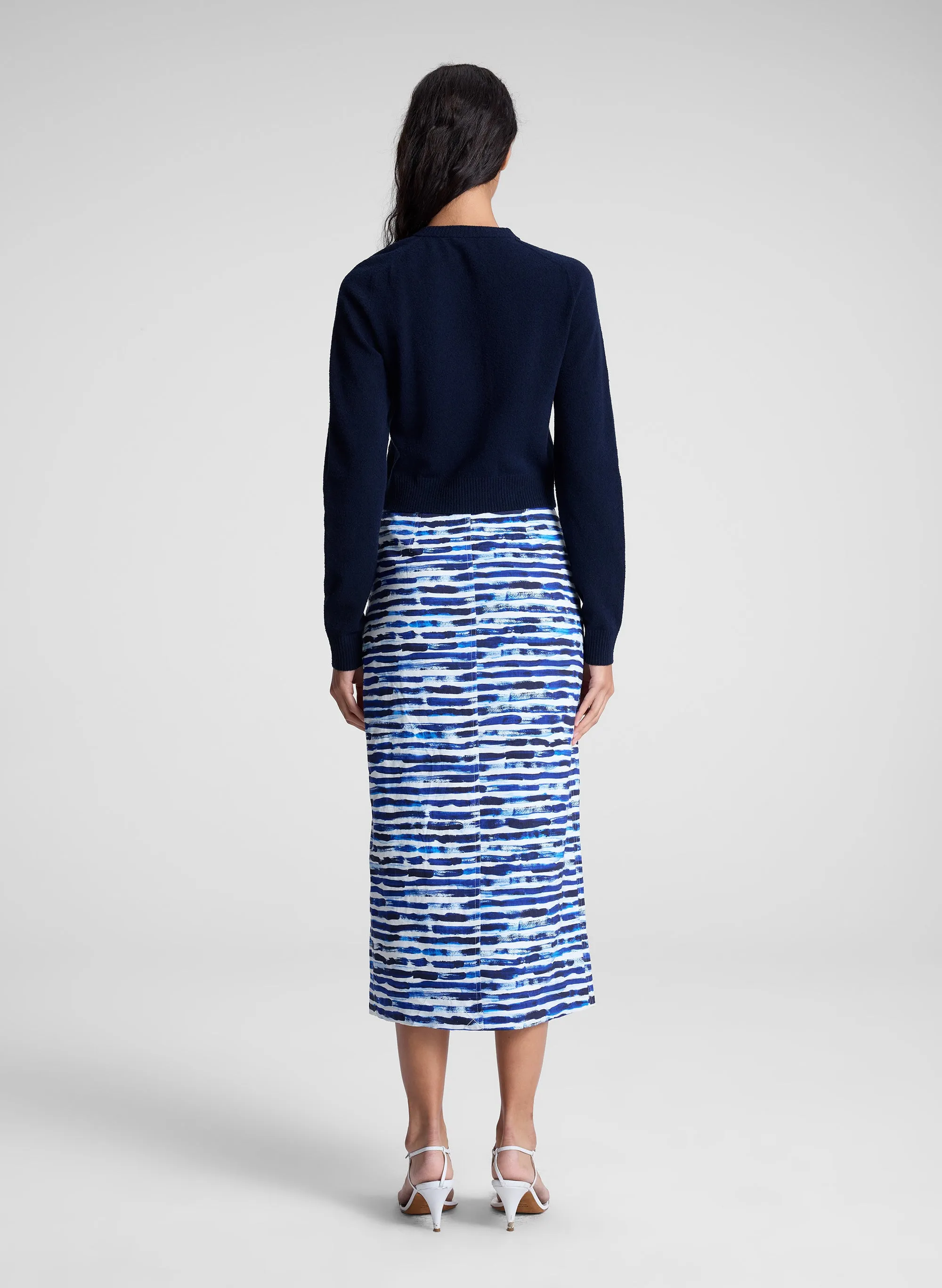 Phoebe Cotton Striped Midi Skirt sold by A.L.C. product image thumbnail 5