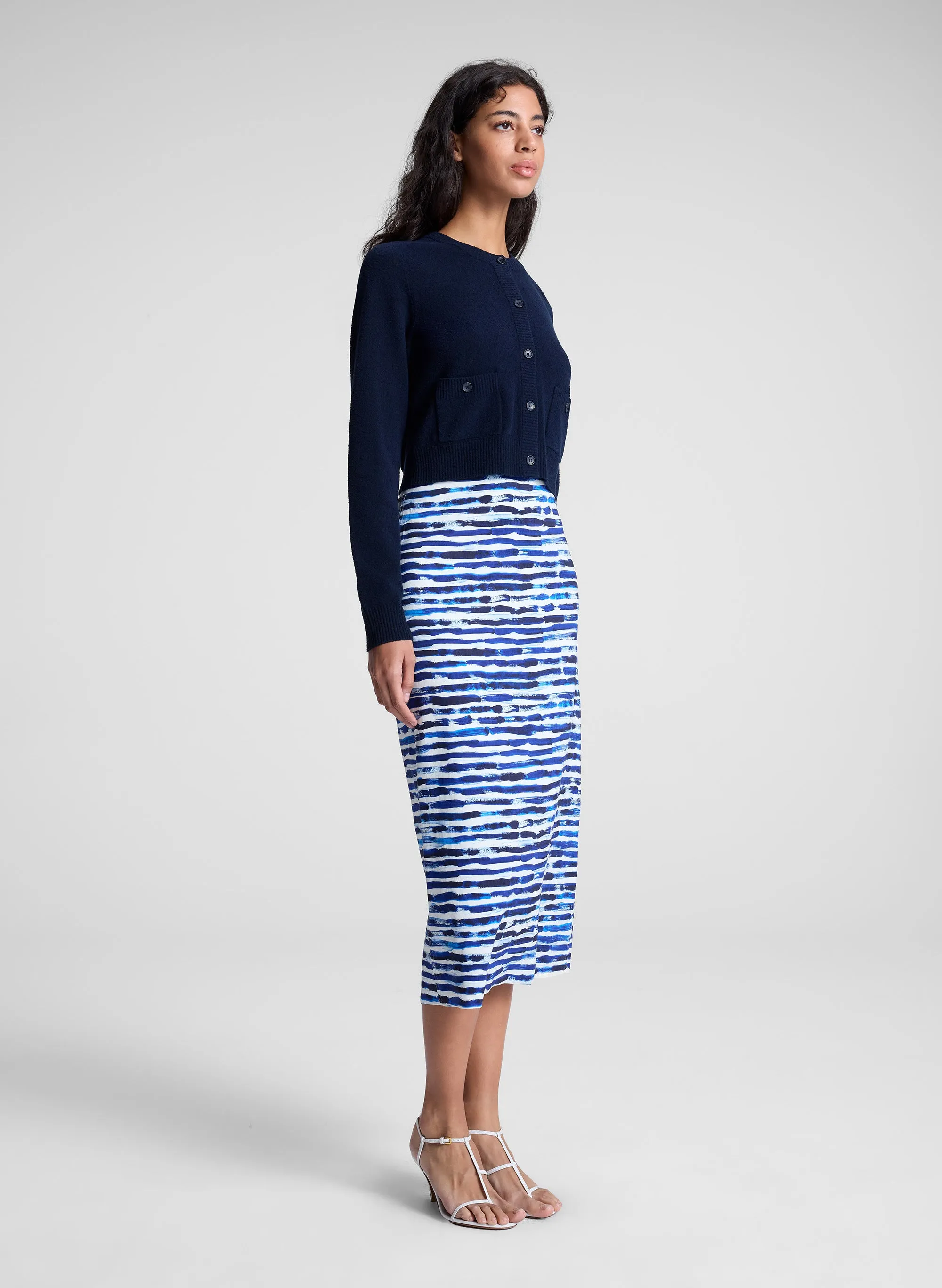 Phoebe Cotton Striped Midi Skirt sold by A.L.C. product image thumbnail 3
