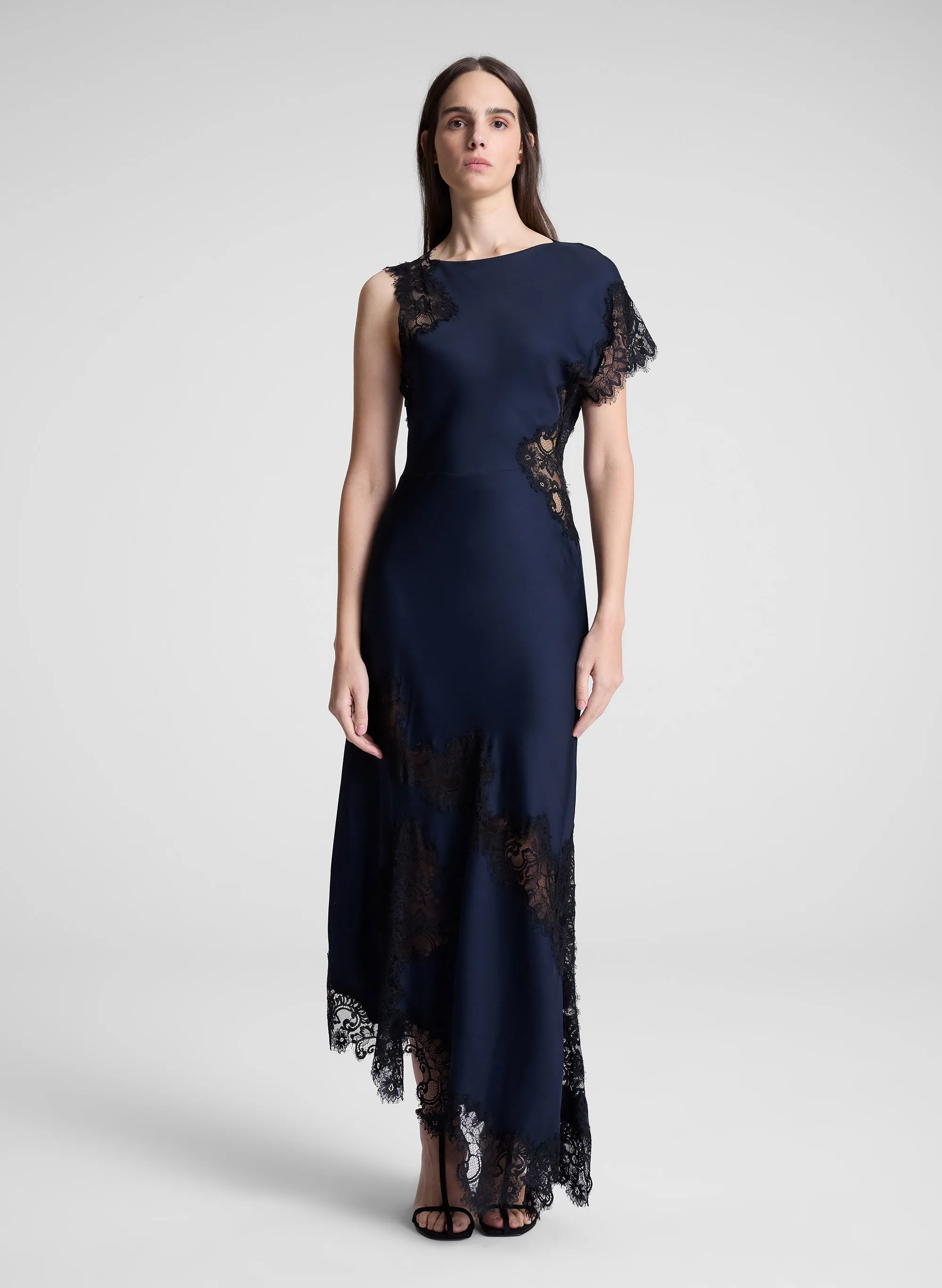 Alessia Satin and Lace Maxi Dress sold by A.L.C.