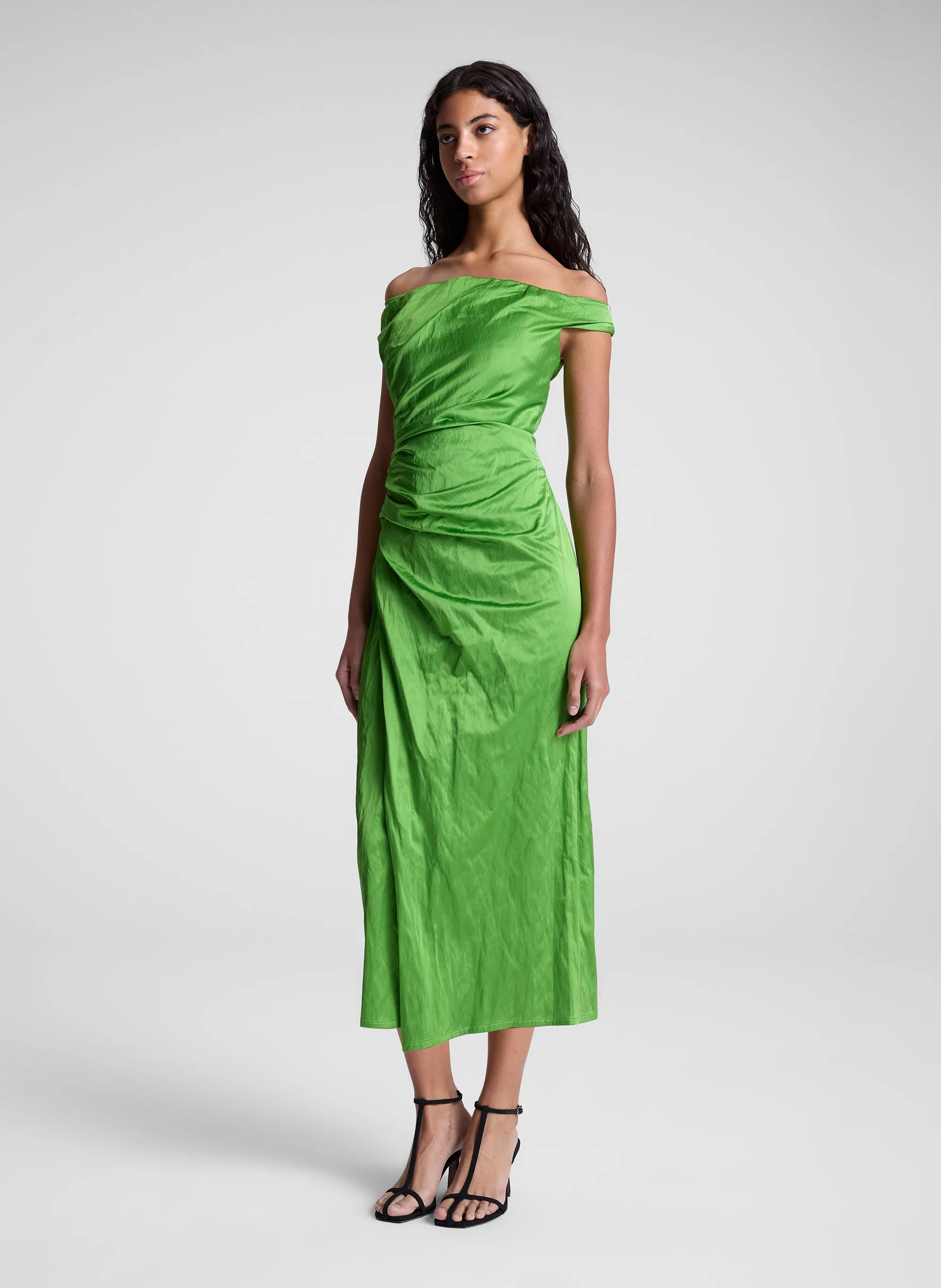 Camille Off Shoulder Satin Dress sold by A.L.C. product image thumbnail 5