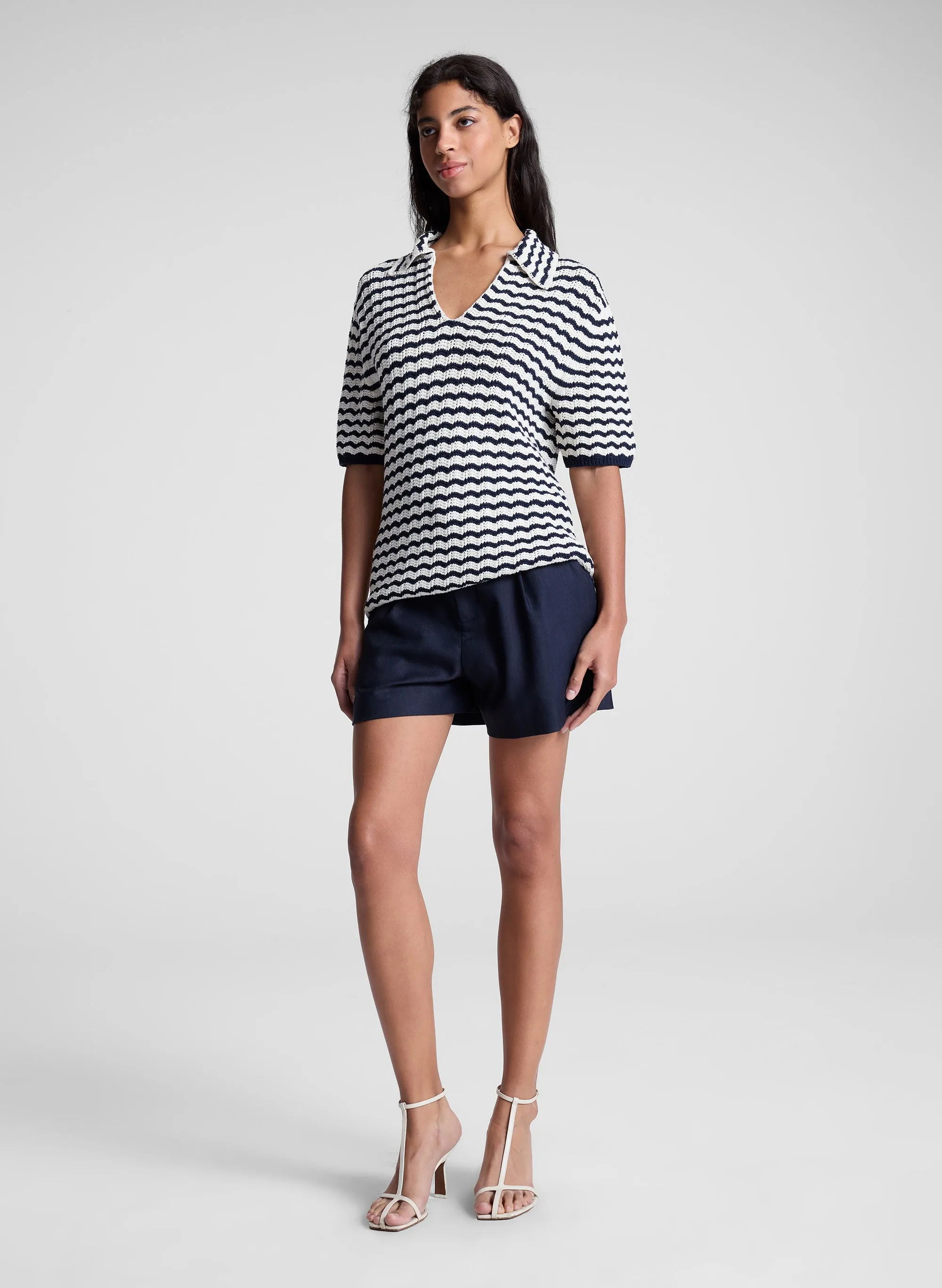 Logan Striped Cotton Oversized Knit Top sold by A.L.C. product image thumbnail 4