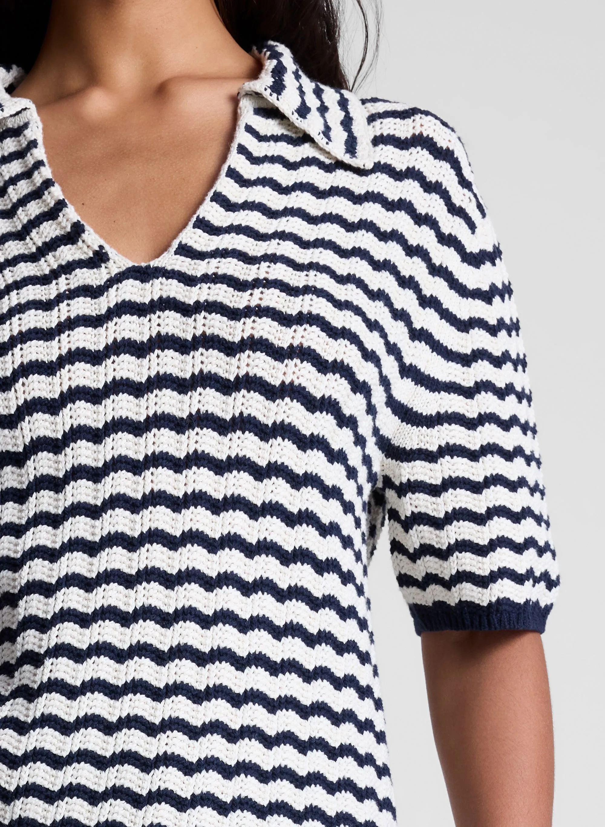 Logan Striped Cotton Oversized Knit Top sold by A.L.C. product image thumbnail 2