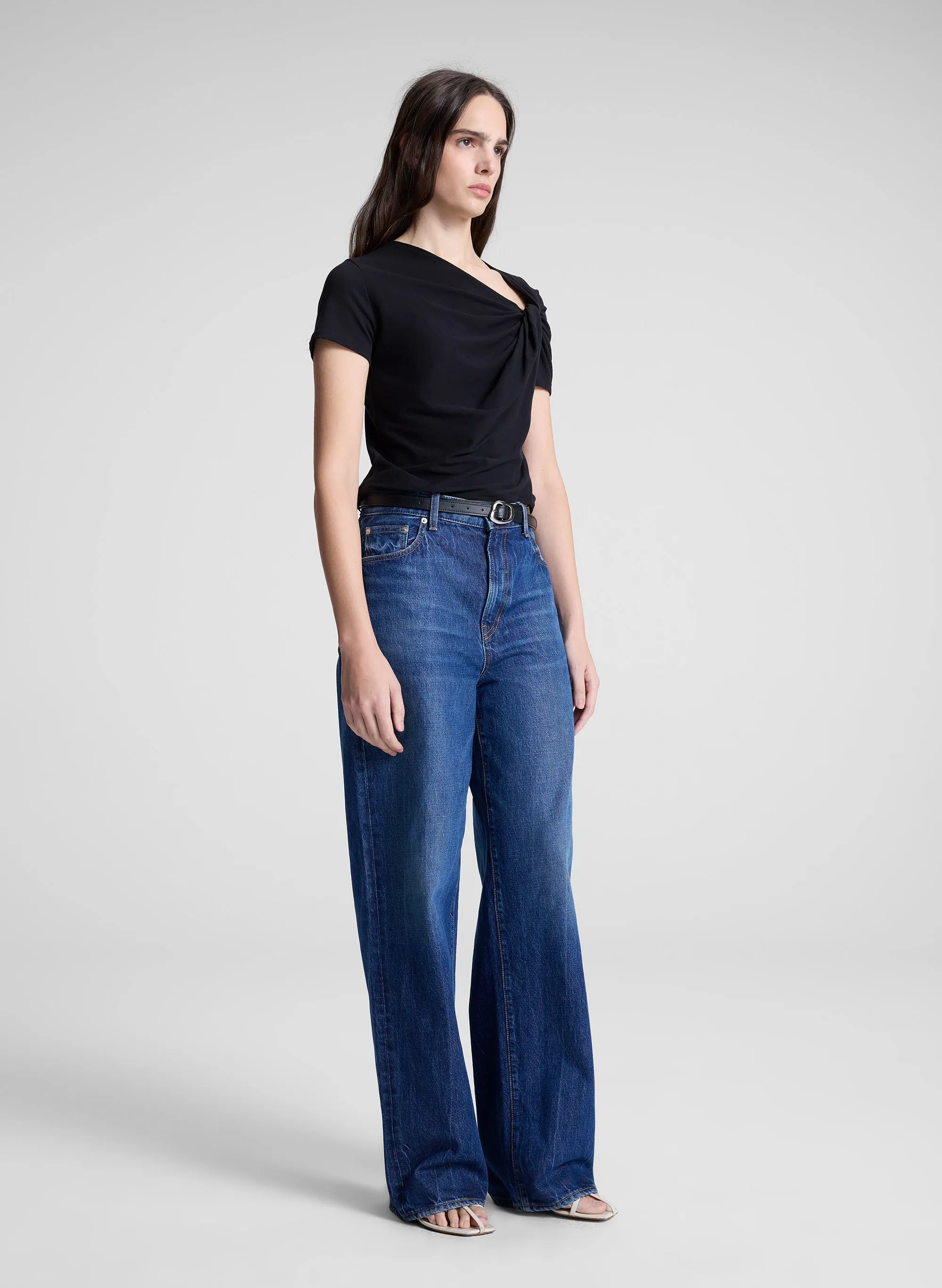 Liz Asymmetric Cotton Crepe Tee sold by A.L.C. product image thumbnail 3