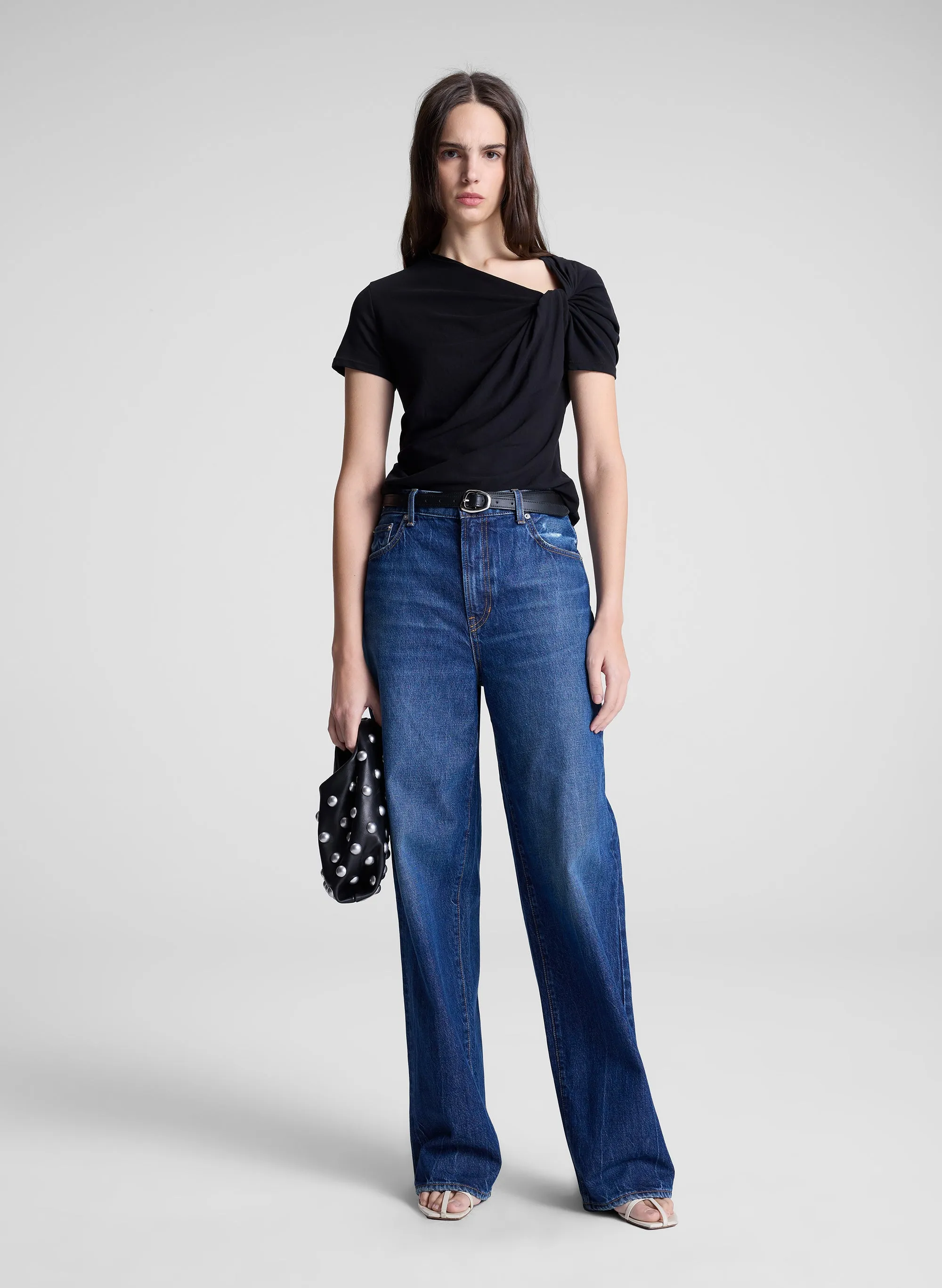 Liz Asymmetric Cotton Crepe Tee sold by A.L.C.