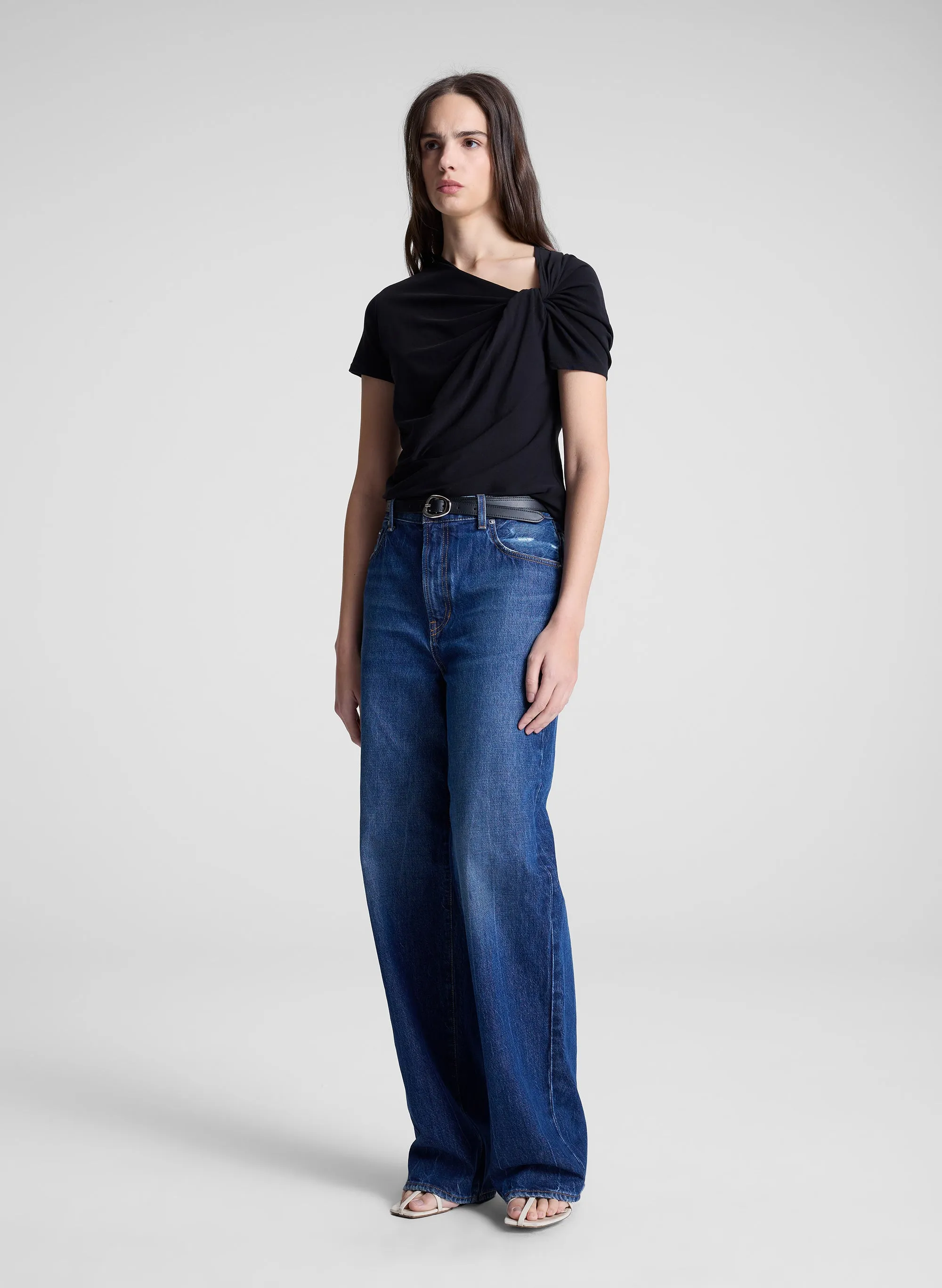 Liz Asymmetric Cotton Crepe Tee sold by A.L.C. product image thumbnail 4
