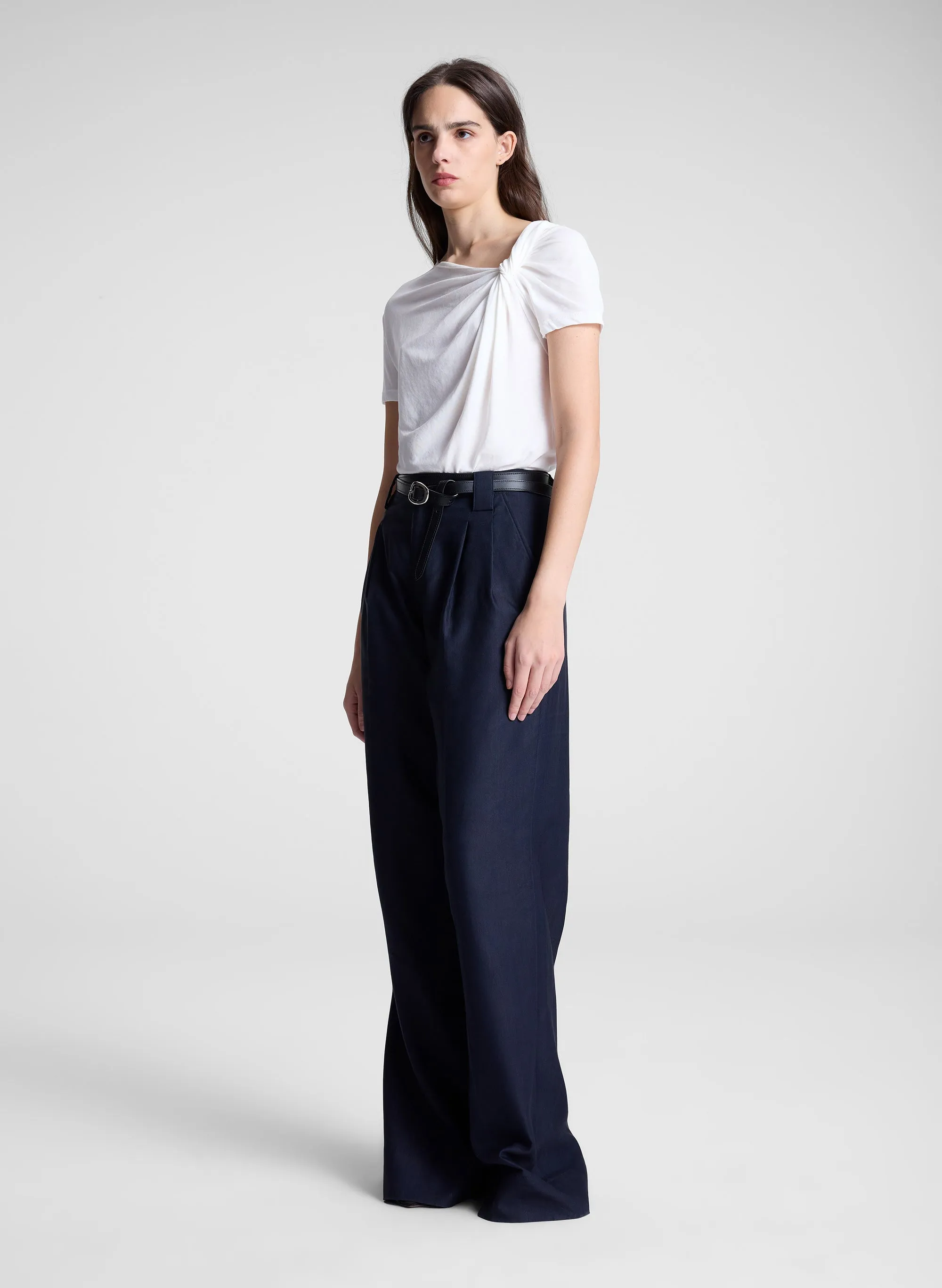 Liz Asymmetric Cotton Crepe Tee sold by A.L.C. product image thumbnail 4