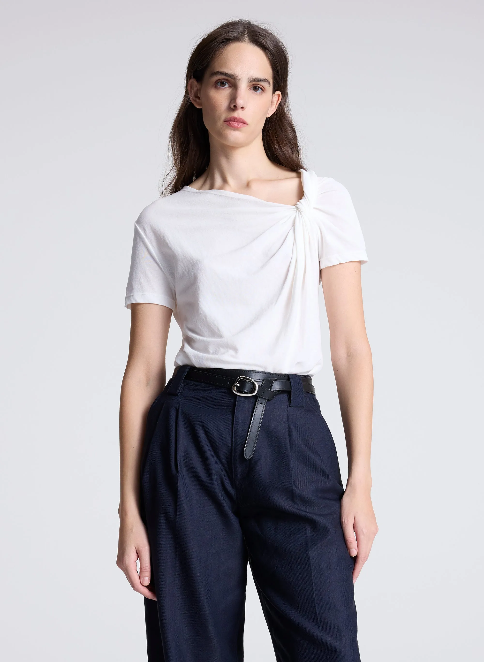 Liz Asymmetric Cotton Crepe Tee sold by A.L.C.