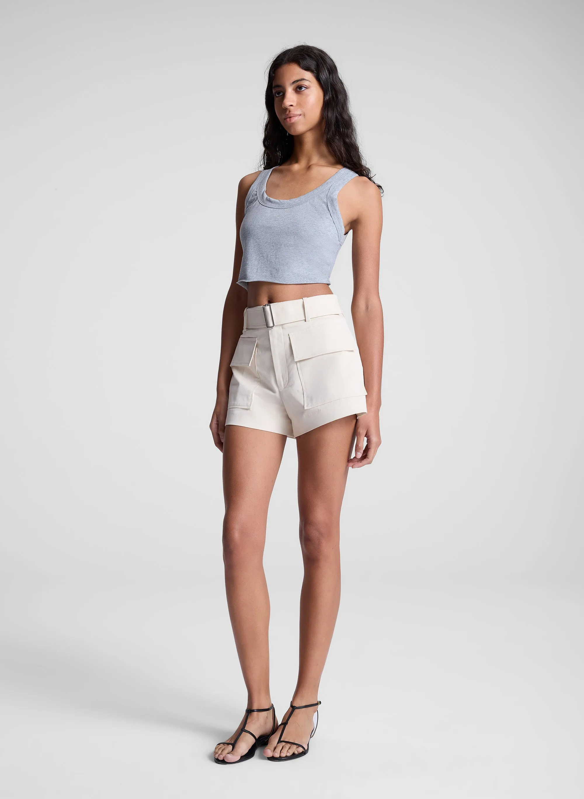 Halsey Cropped Cotton Rib Tank sold by A.L.C. product image thumbnail 4