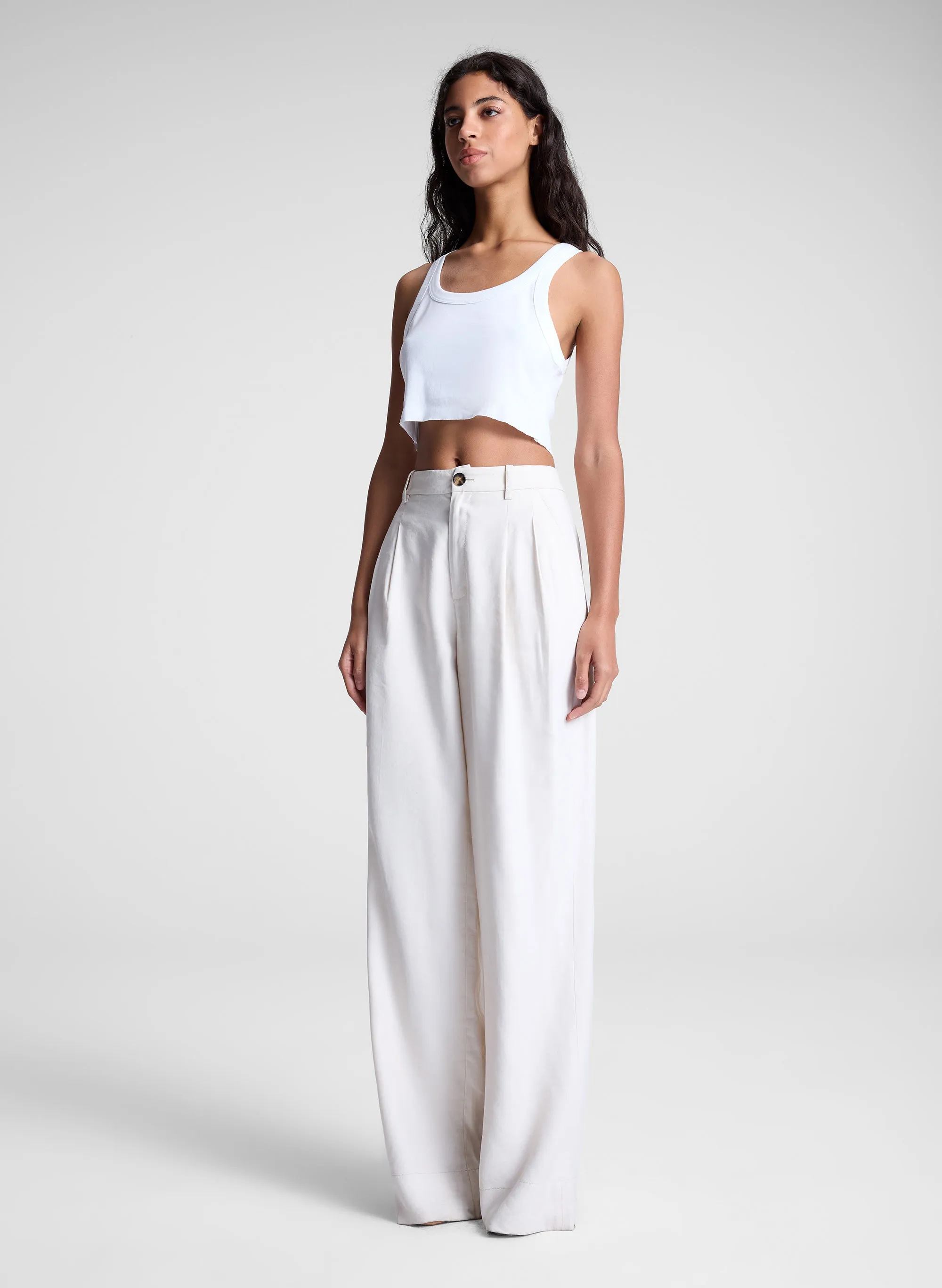 Halsey Cropped Cotton Rib Tank sold by A.L.C. product image thumbnail 4