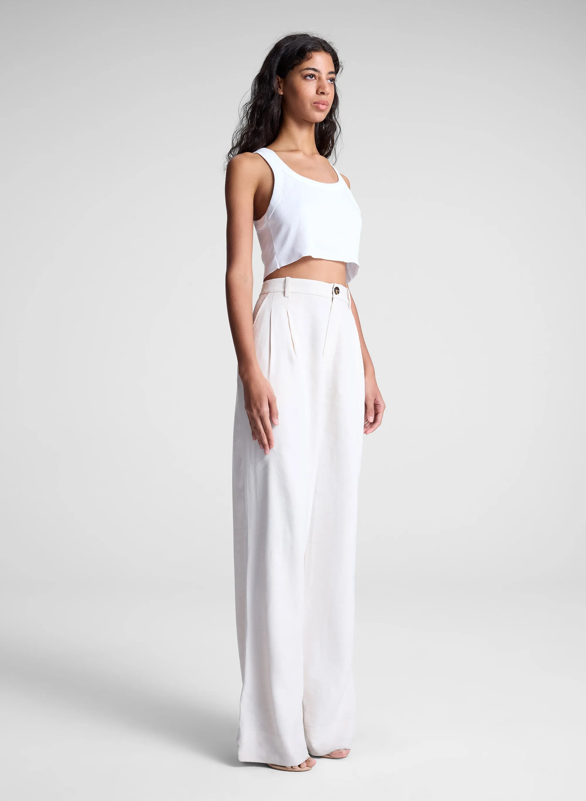 Halsey Cropped Cotton Rib Tank sold by A.L.C. product image thumbnail 3