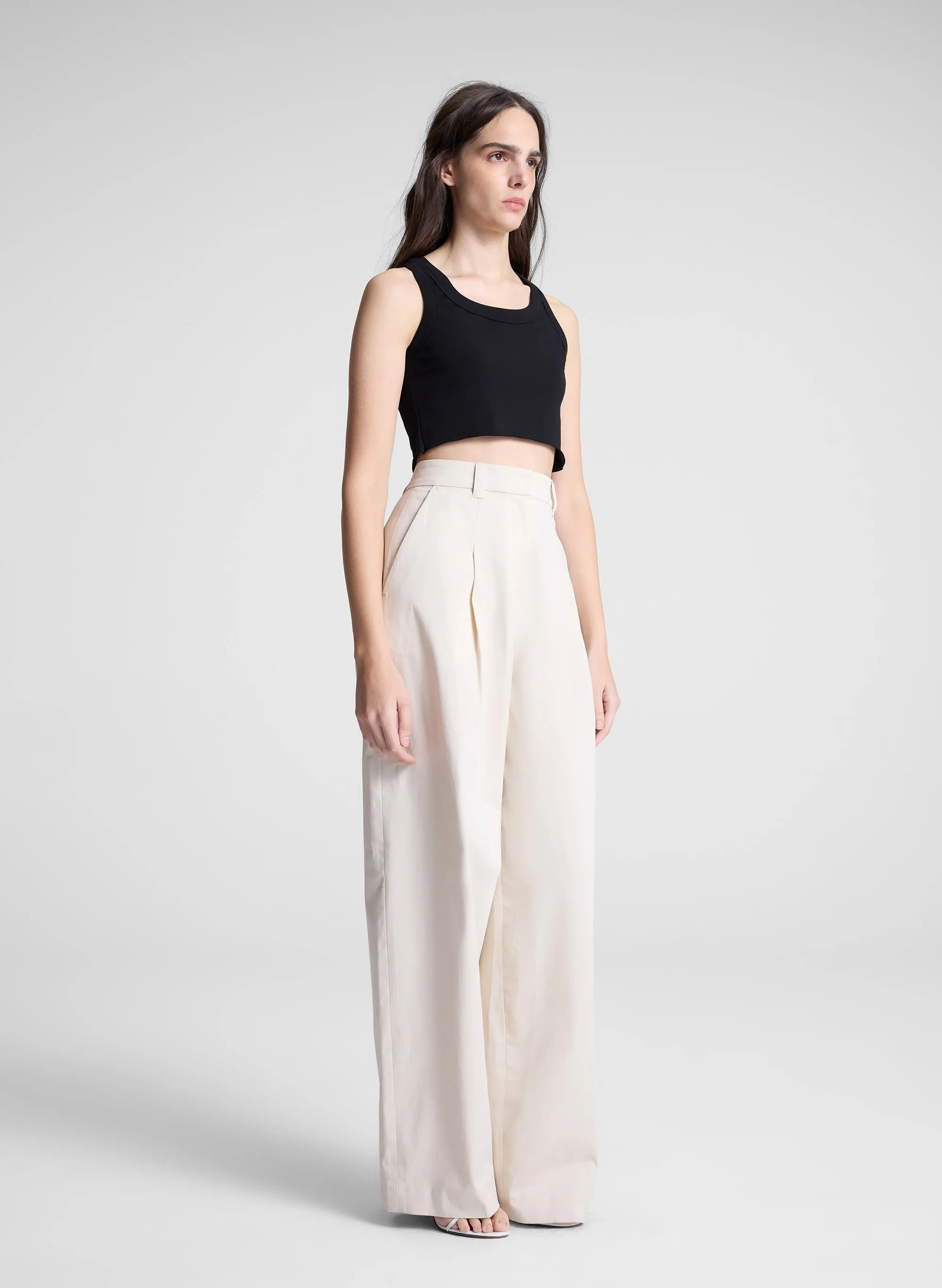 Halsey Cropped Cotton Rib Tank sold by A.L.C. product image thumbnail 3