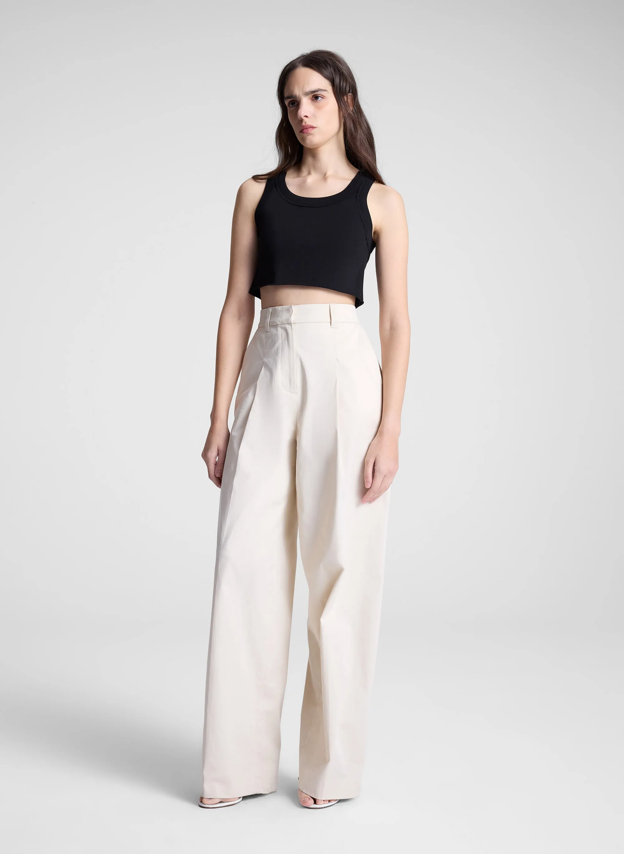 Halsey Cropped Cotton Rib Tank sold by A.L.C. product image thumbnail 4