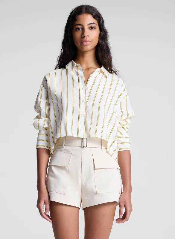 Maude Cropped Silk Shirt made by A.L.C.