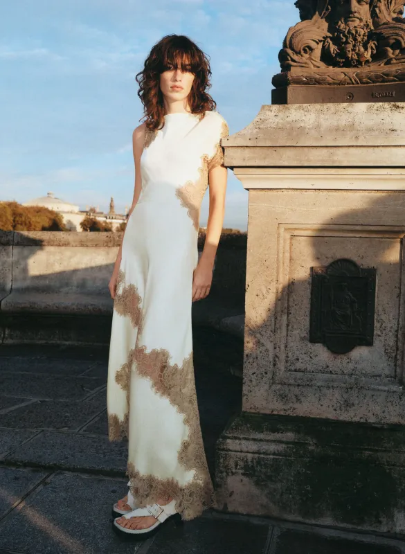 Alessia Satin and Lace Maxi Dress sold by A.L.C.