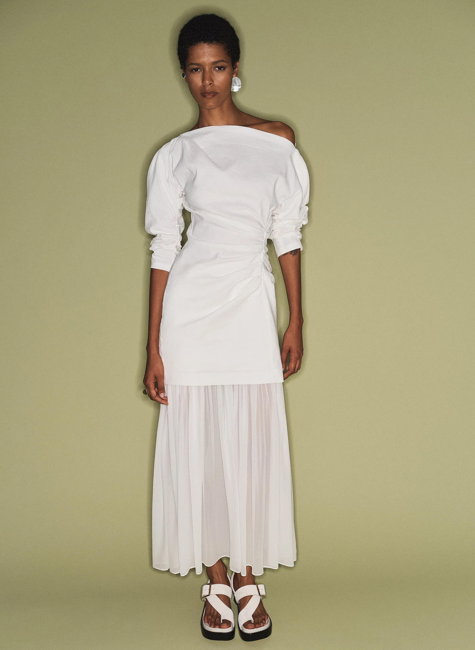 Hayden Knit Chiffon Maxi Skirt sold by A.L.C.