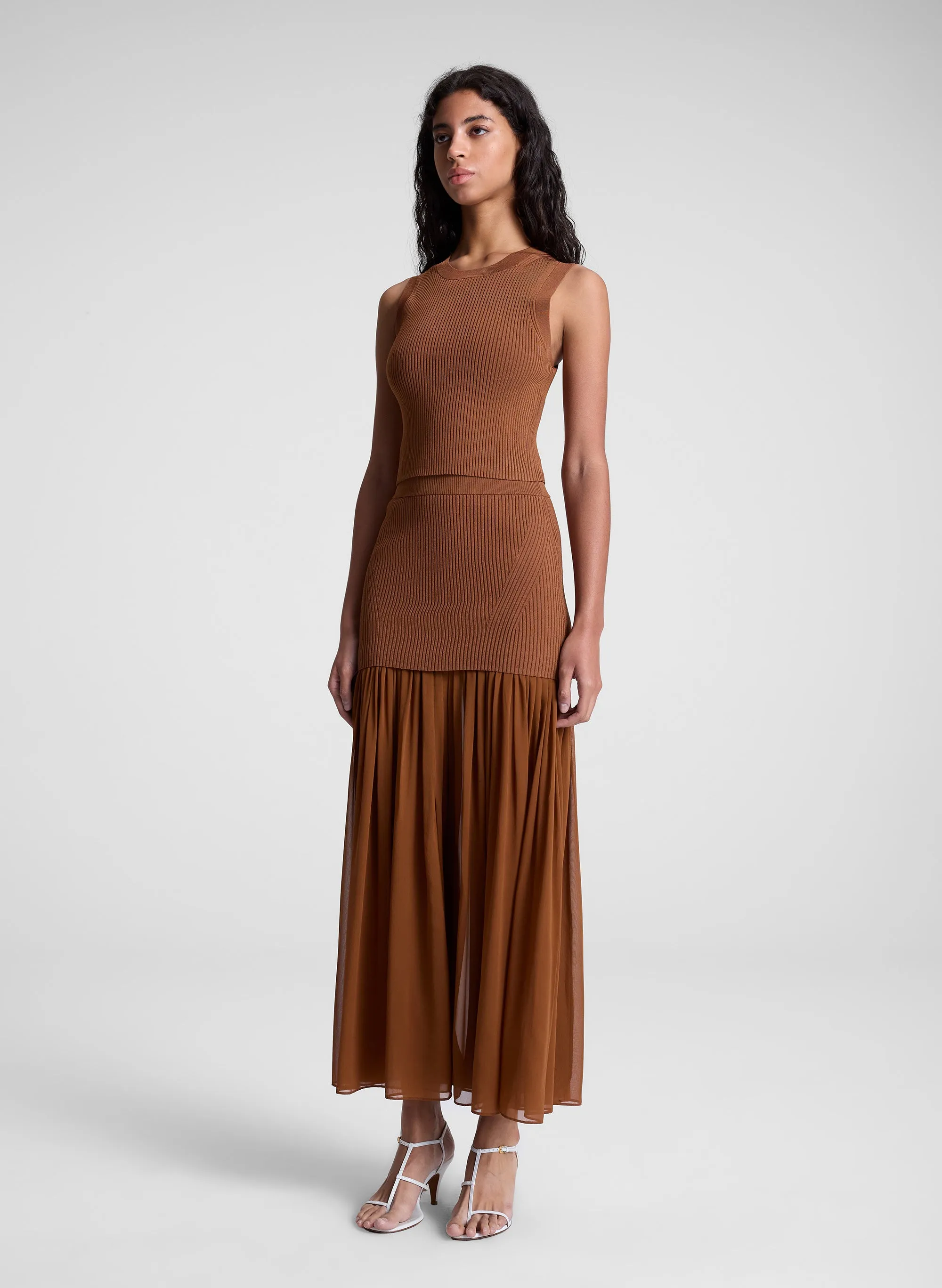 Hayden Knit Chiffon Maxi Skirt sold by A.L.C. product image thumbnail 4