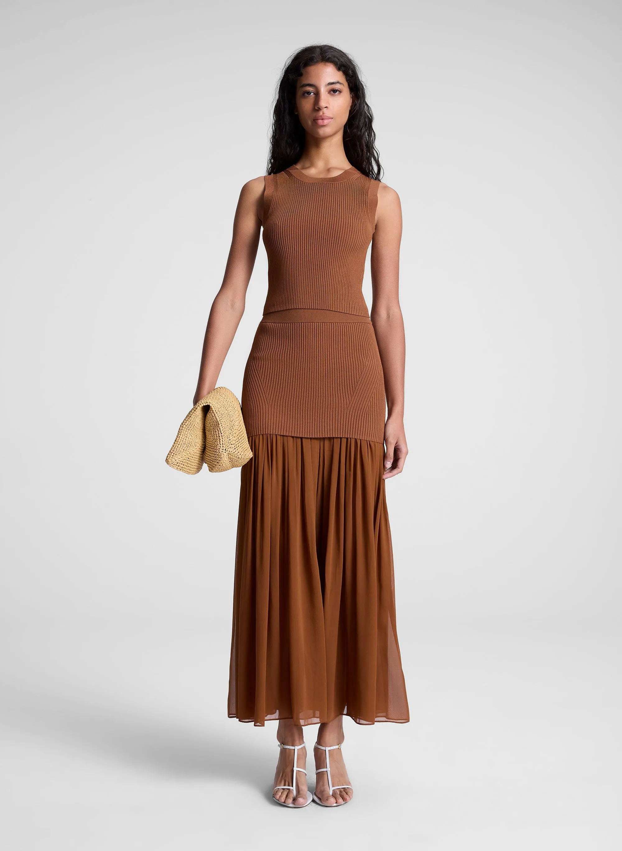 Hayden Knit Chiffon Maxi Skirt sold by A.L.C.