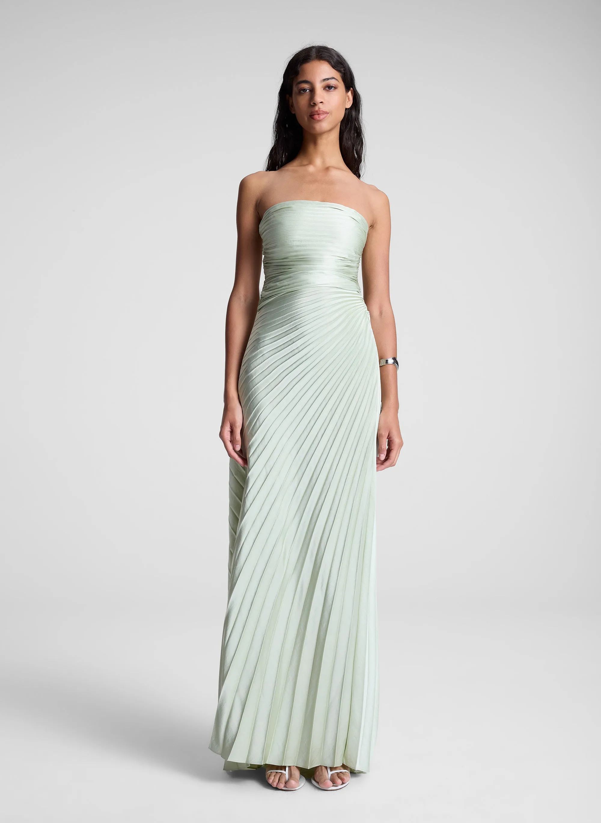 Bianca Strapless Pleated Maxi Dress sold by A.L.C.