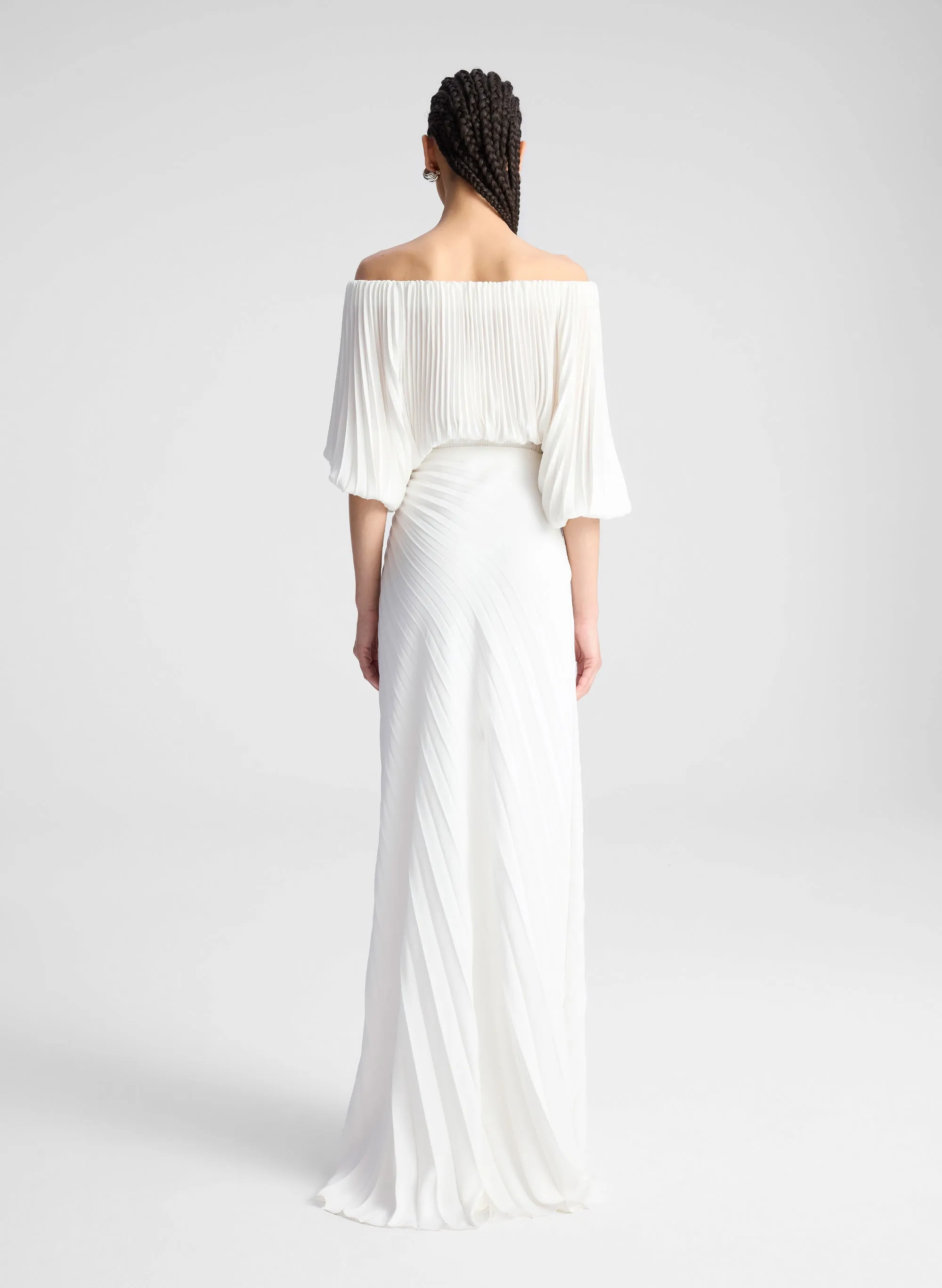 Bianca Satin Pleated Maxi Skirt sold by A.L.C. product image thumbnail 5