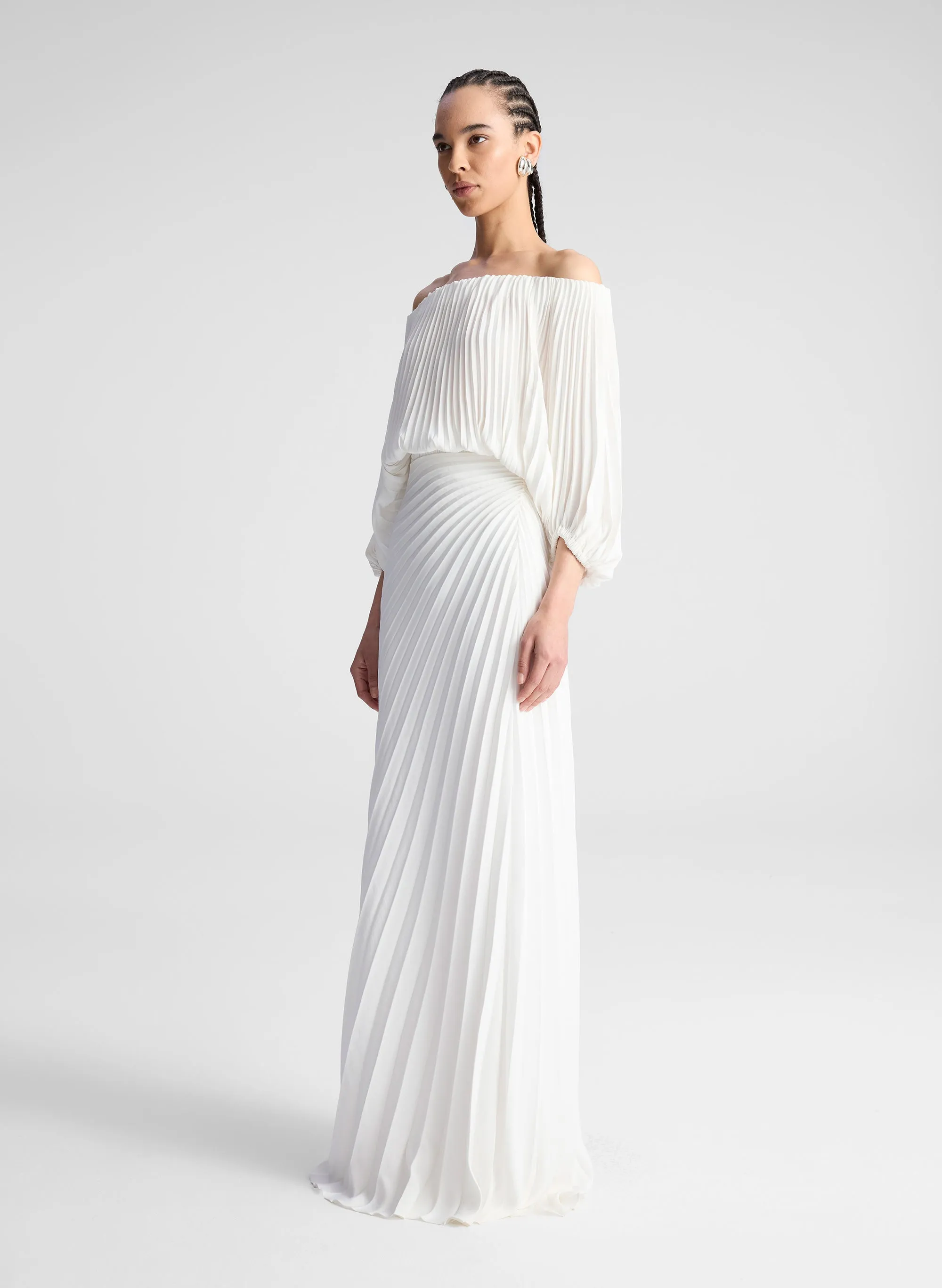 Bianca Satin Pleated Maxi Skirt sold by A.L.C. product image thumbnail 4