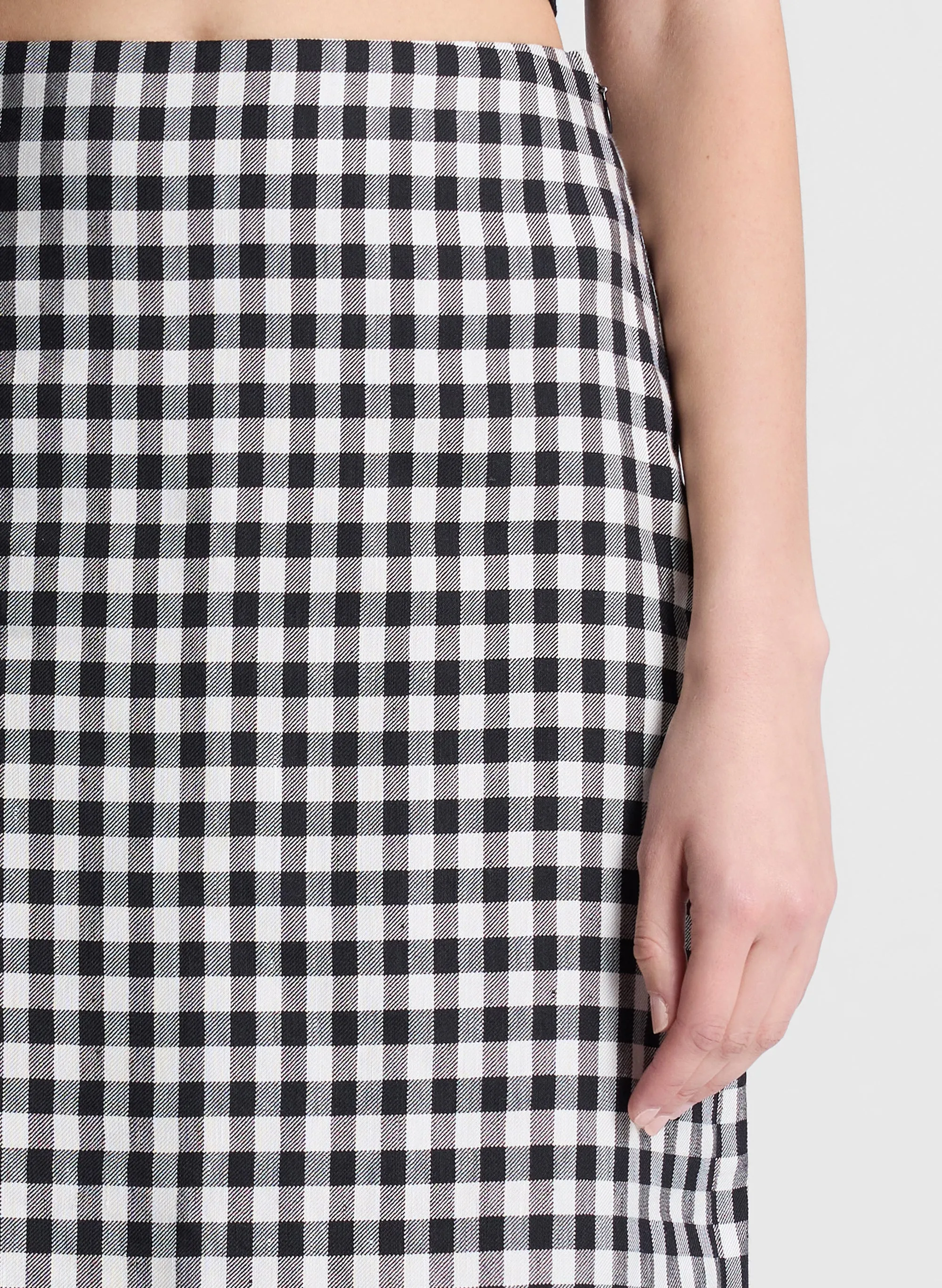Phoebe Tailored Gingham Midi Skirt sold by A.L.C. product image thumbnail 2