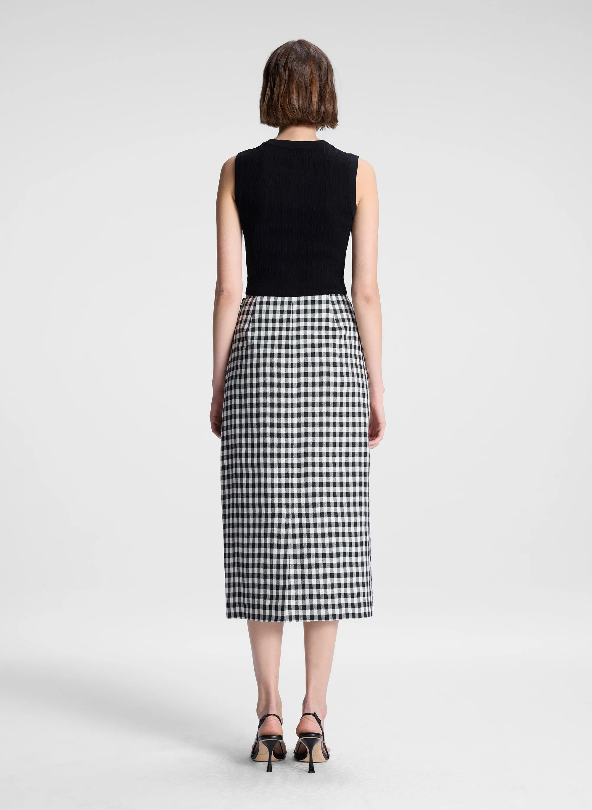 Phoebe Tailored Gingham Midi Skirt sold by A.L.C. product image thumbnail 5