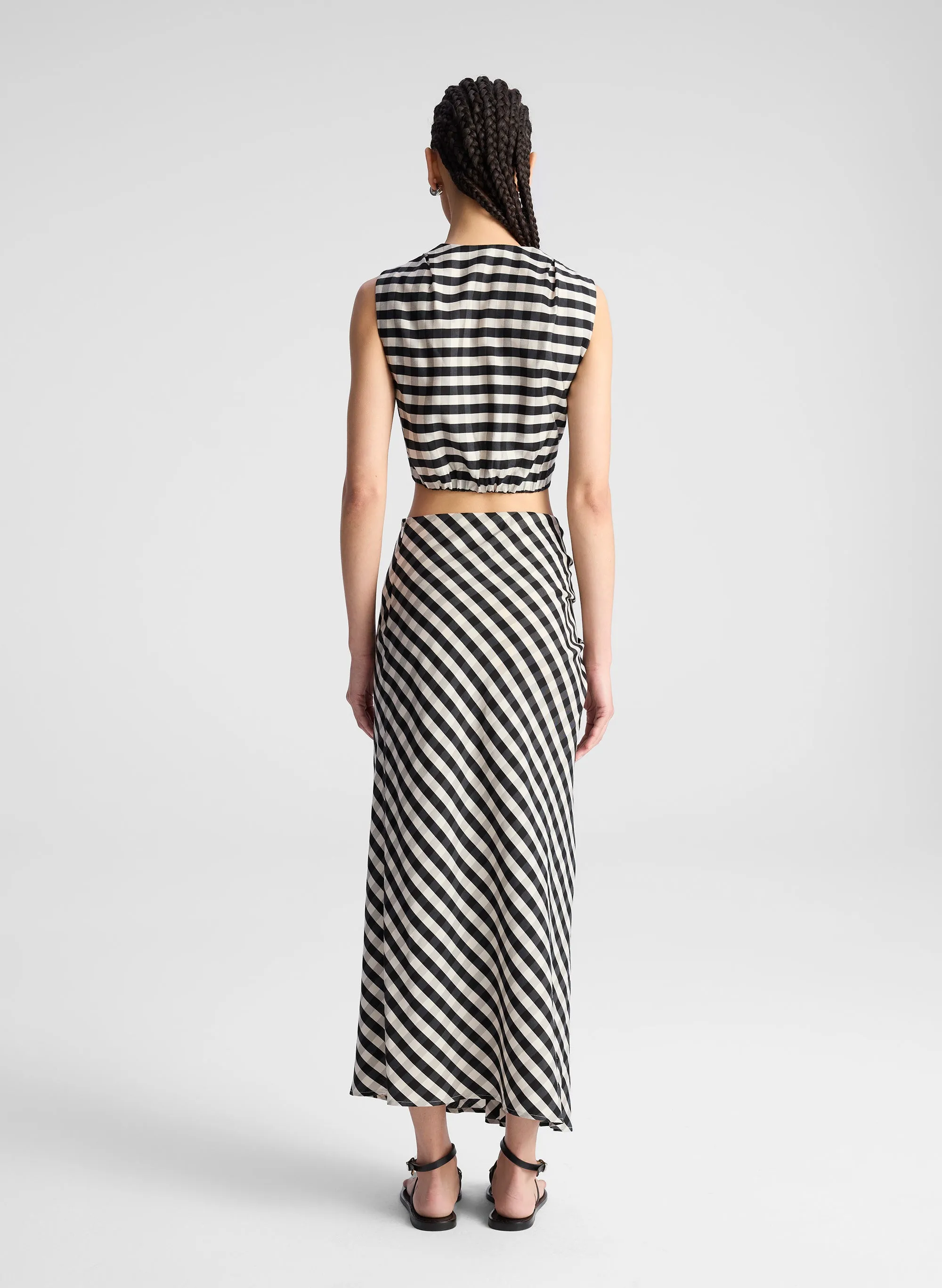 Jean Gingham Midi Skirt sold by A.L.C. product image thumbnail 5