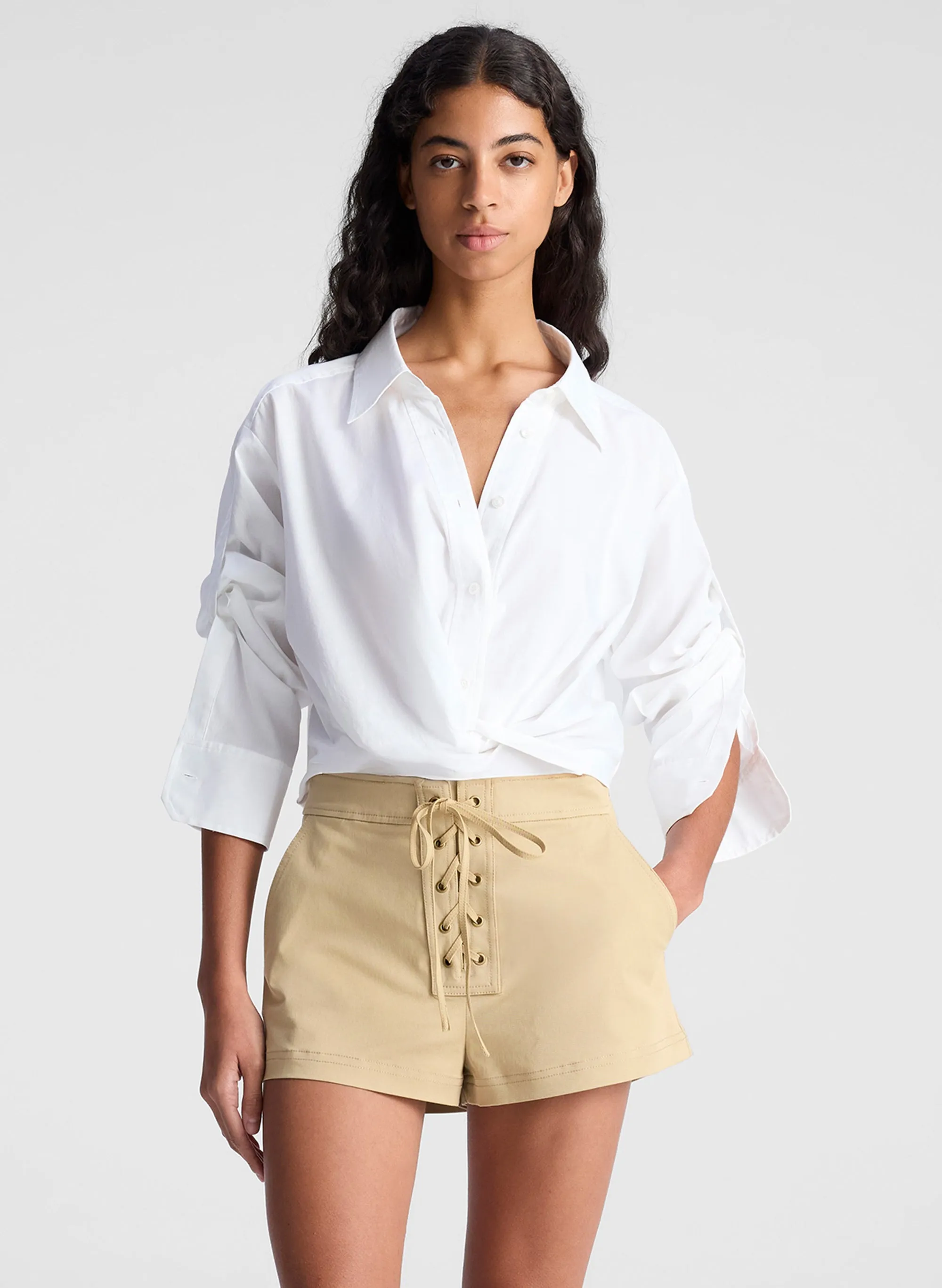 Leo Cropped Cotton Shirt sold by A.L.C.