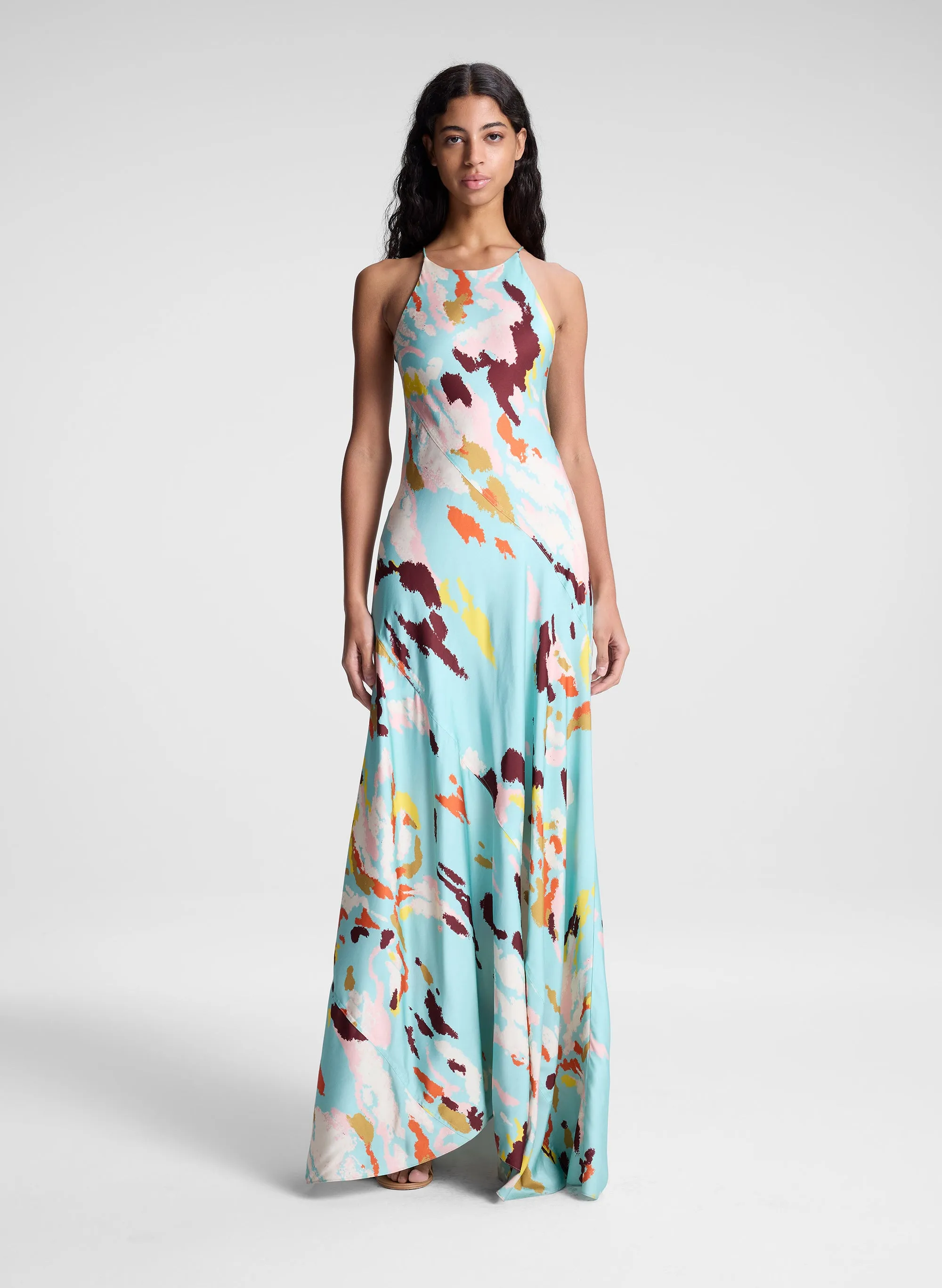 Sybil Printed Satin Maxi Dress sold by A.L.C.