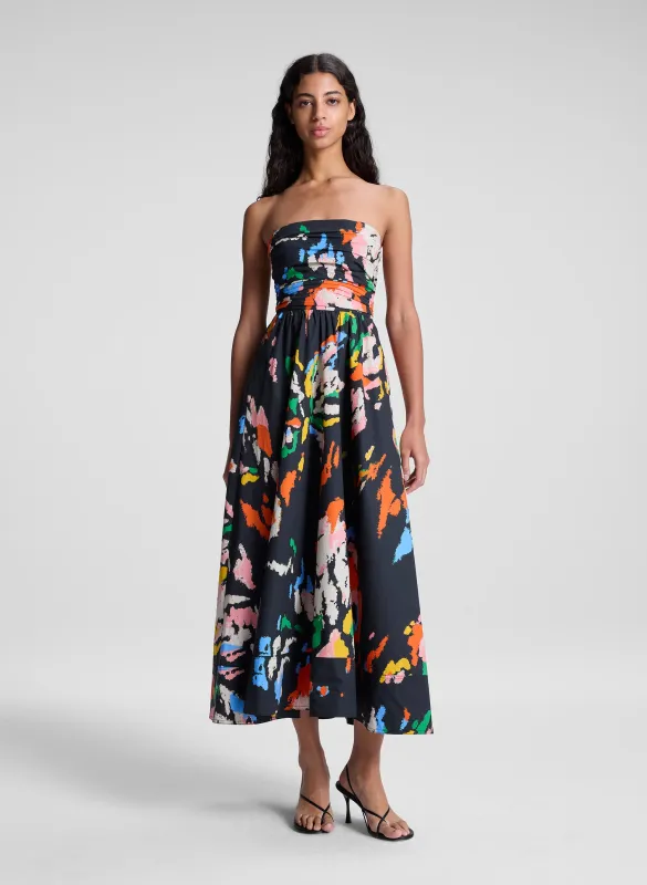 Tate Strapless Printed Midi Dress made by A.L.C.
