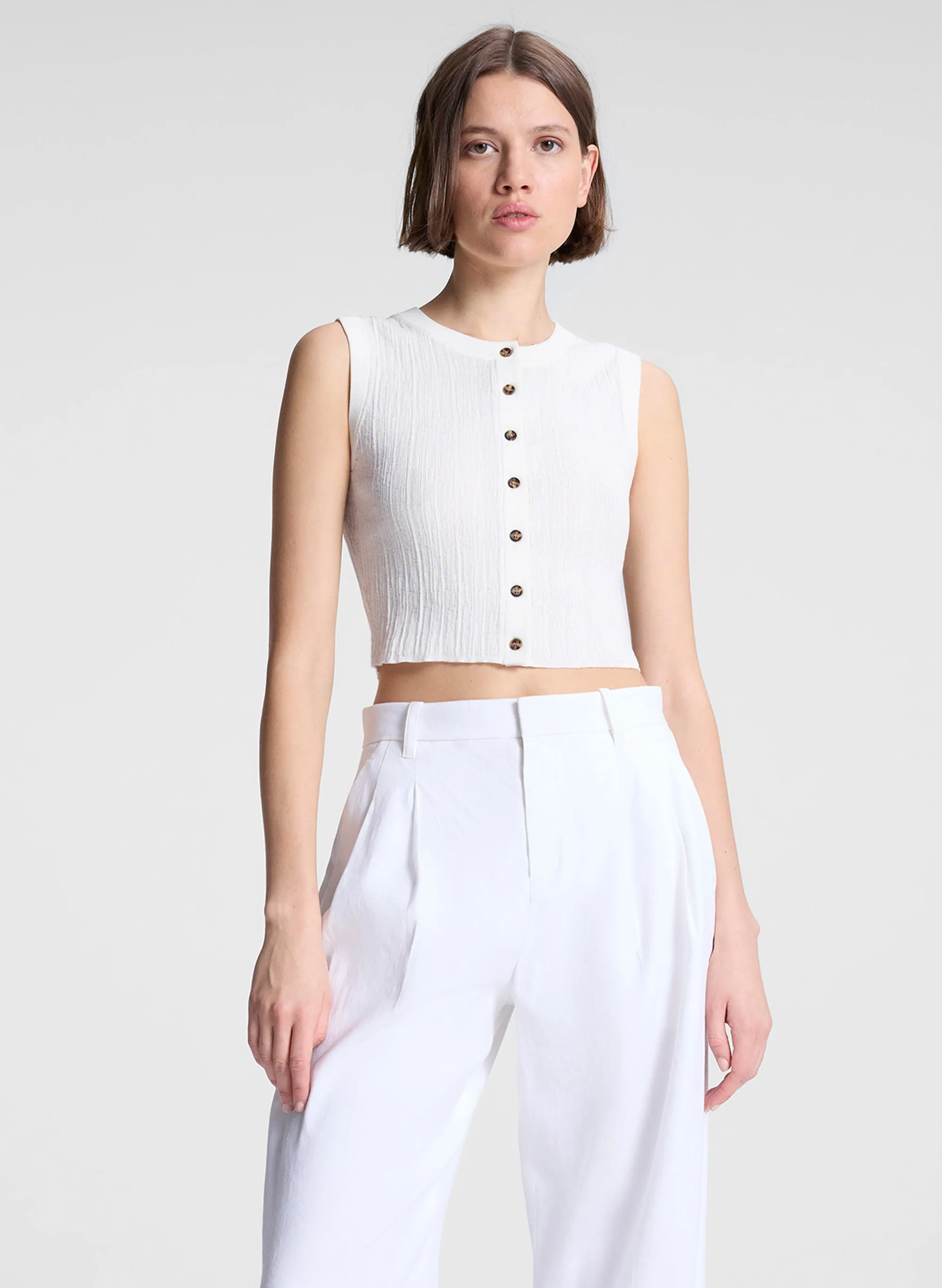 Lottie Fine Cotton Cropped Top sold by A.L.C.