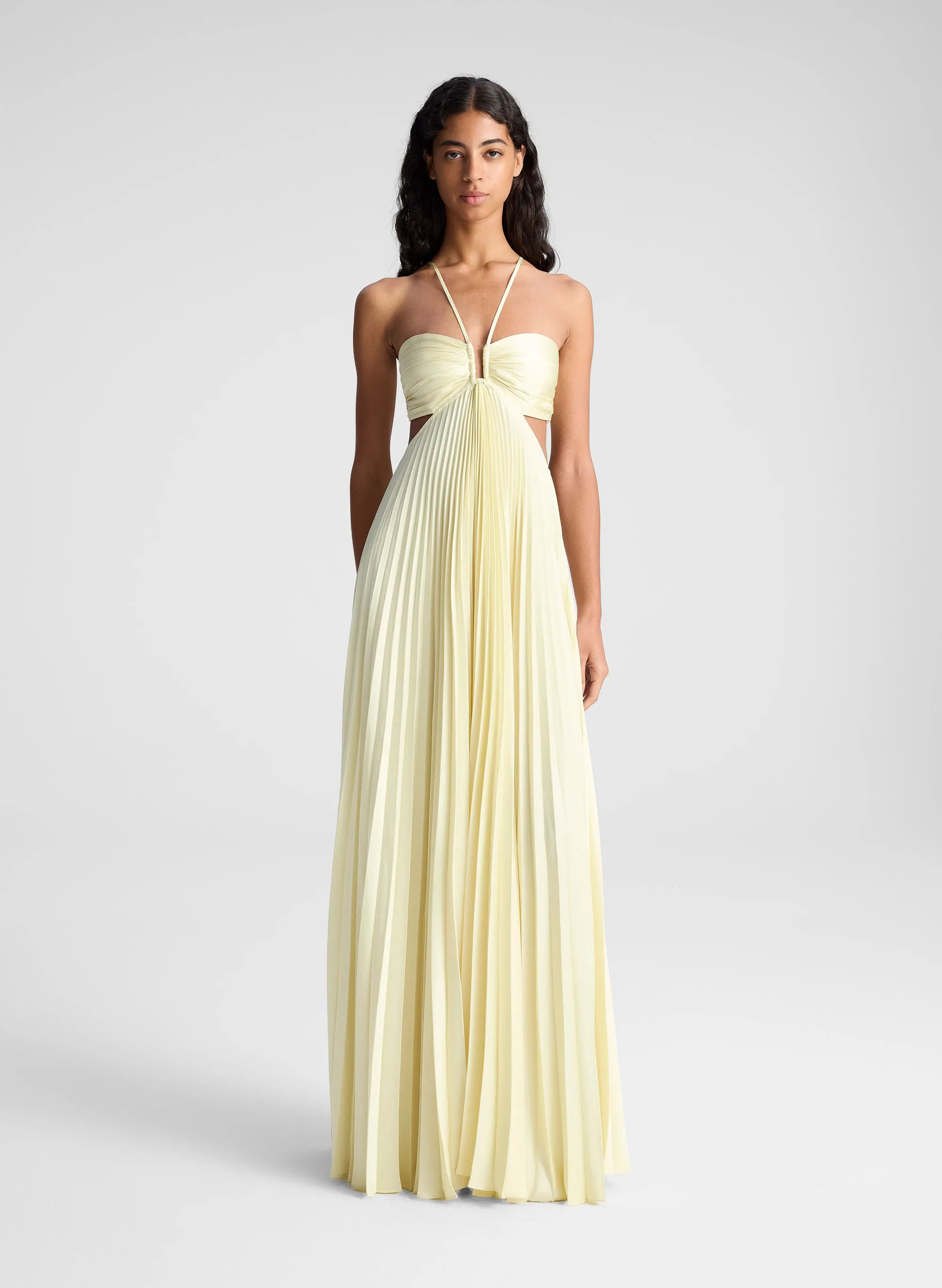 Moira Satin Pleated Maxi Dress sold by A.L.C. product image thumbnail 3