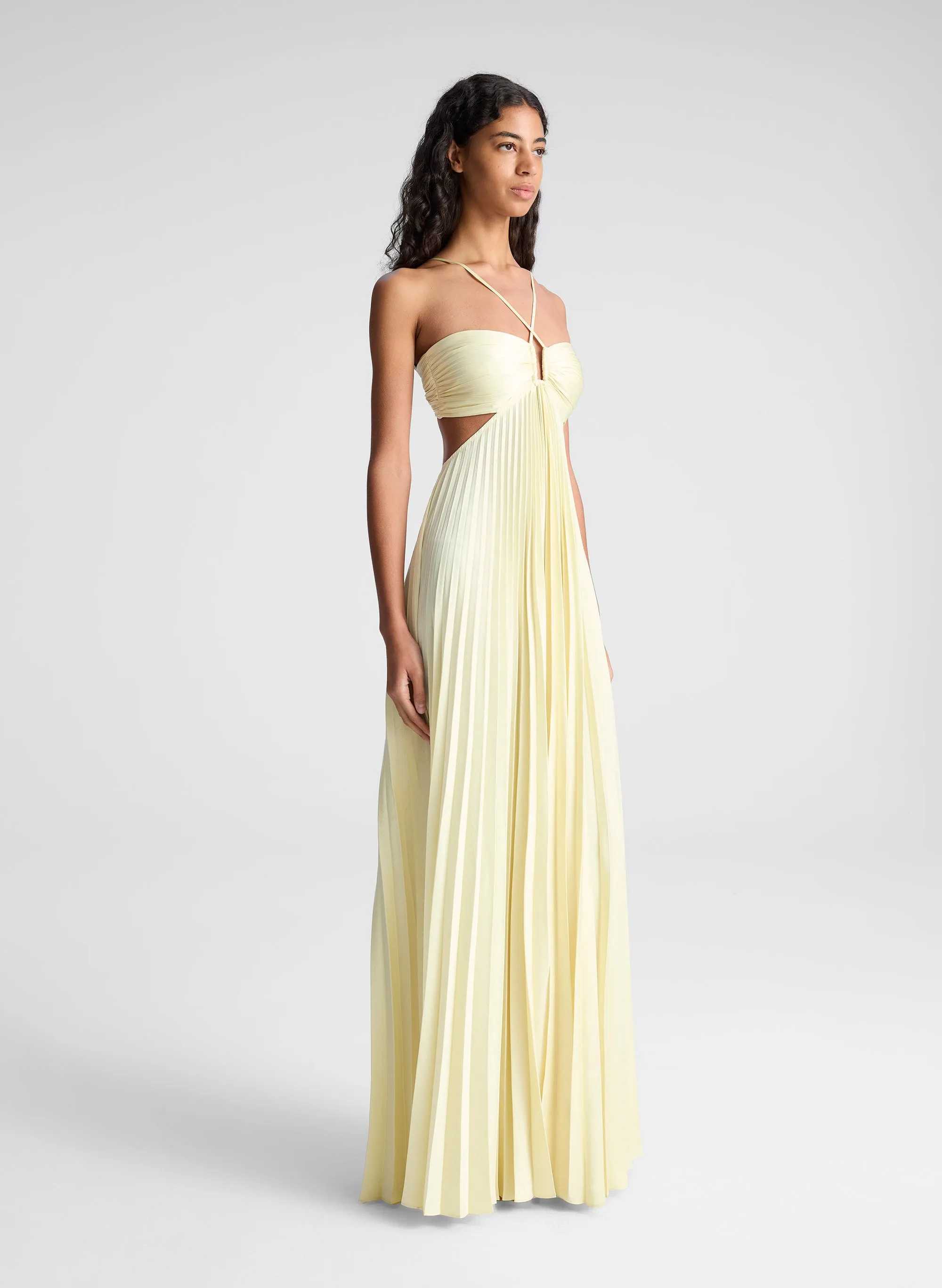 Moira Satin Pleated Maxi Dress sold by A.L.C. product image thumbnail 4