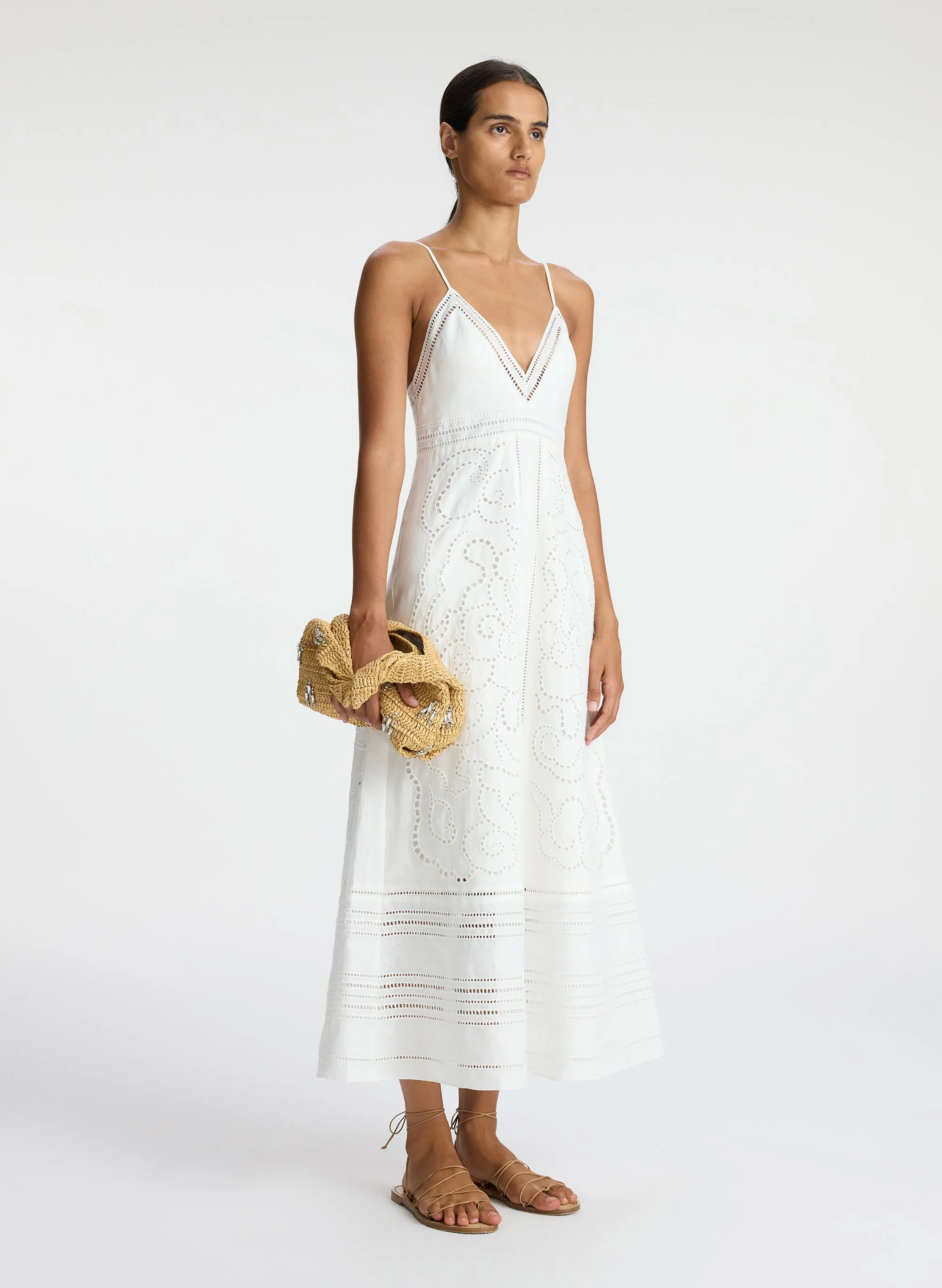 Josie Embroidered Linen Midi Dress sold by A.L.C. product image thumbnail 3