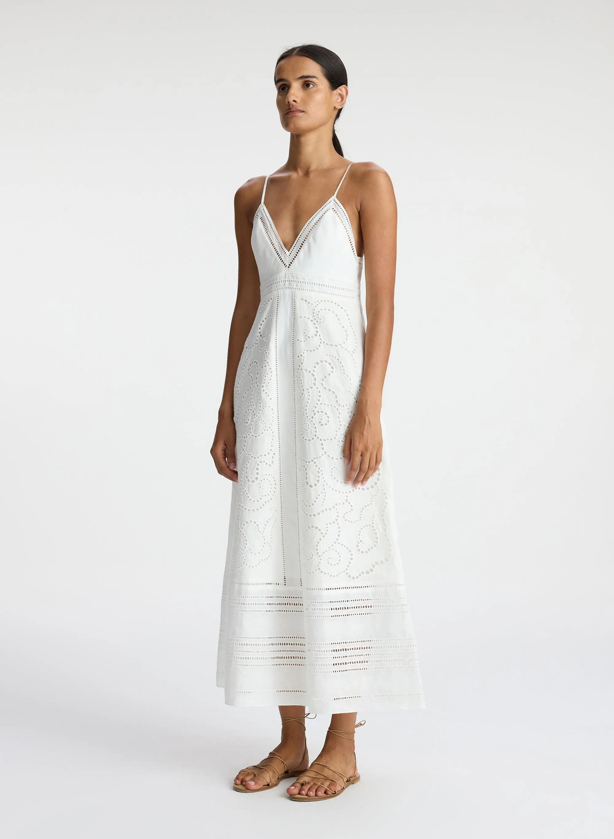 Josie Embroidered Linen Midi Dress sold by A.L.C. product image thumbnail 4