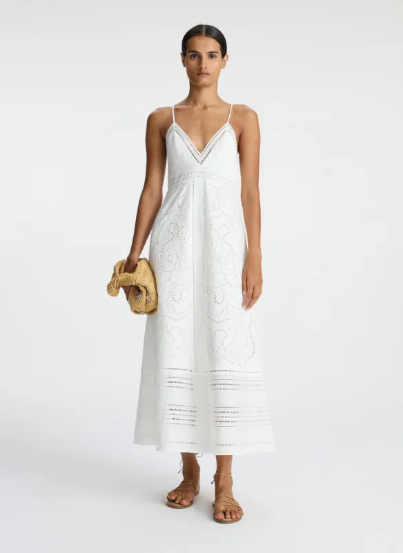 Josie Embroidered Linen Midi Dress sold by A.L.C.