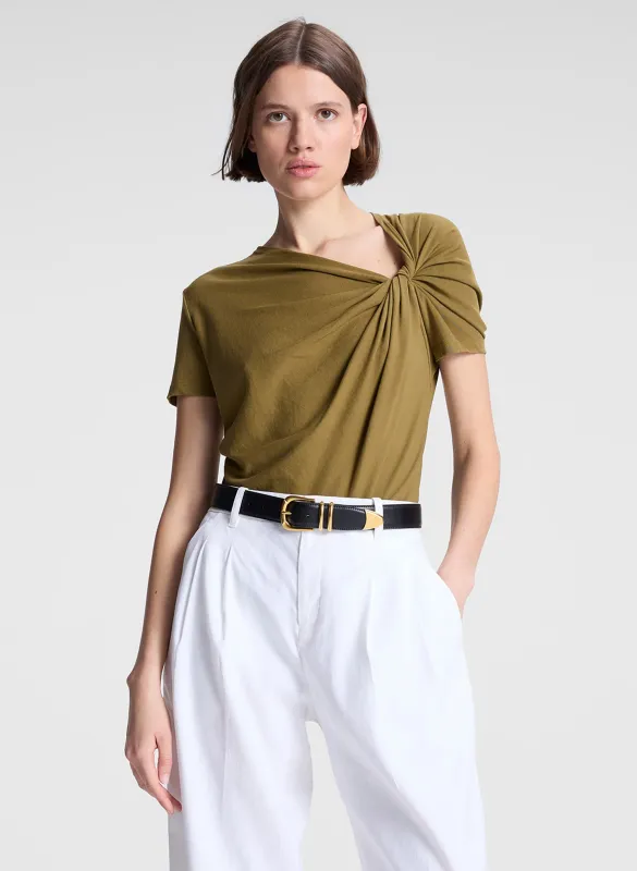 Liz Asymmetric Cotton Crepe Tee made by A.L.C.